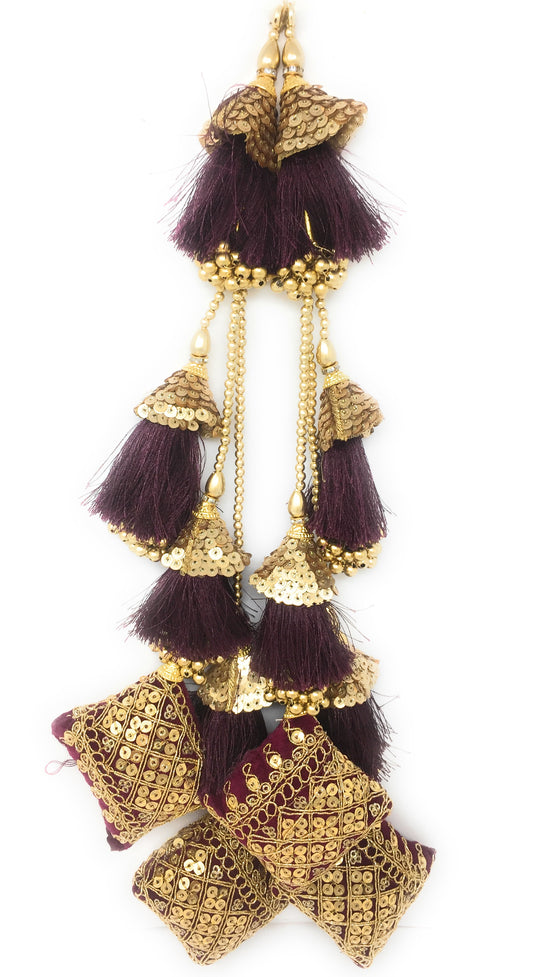 Cushion Latkan for Lehenga Wine - Set of 2