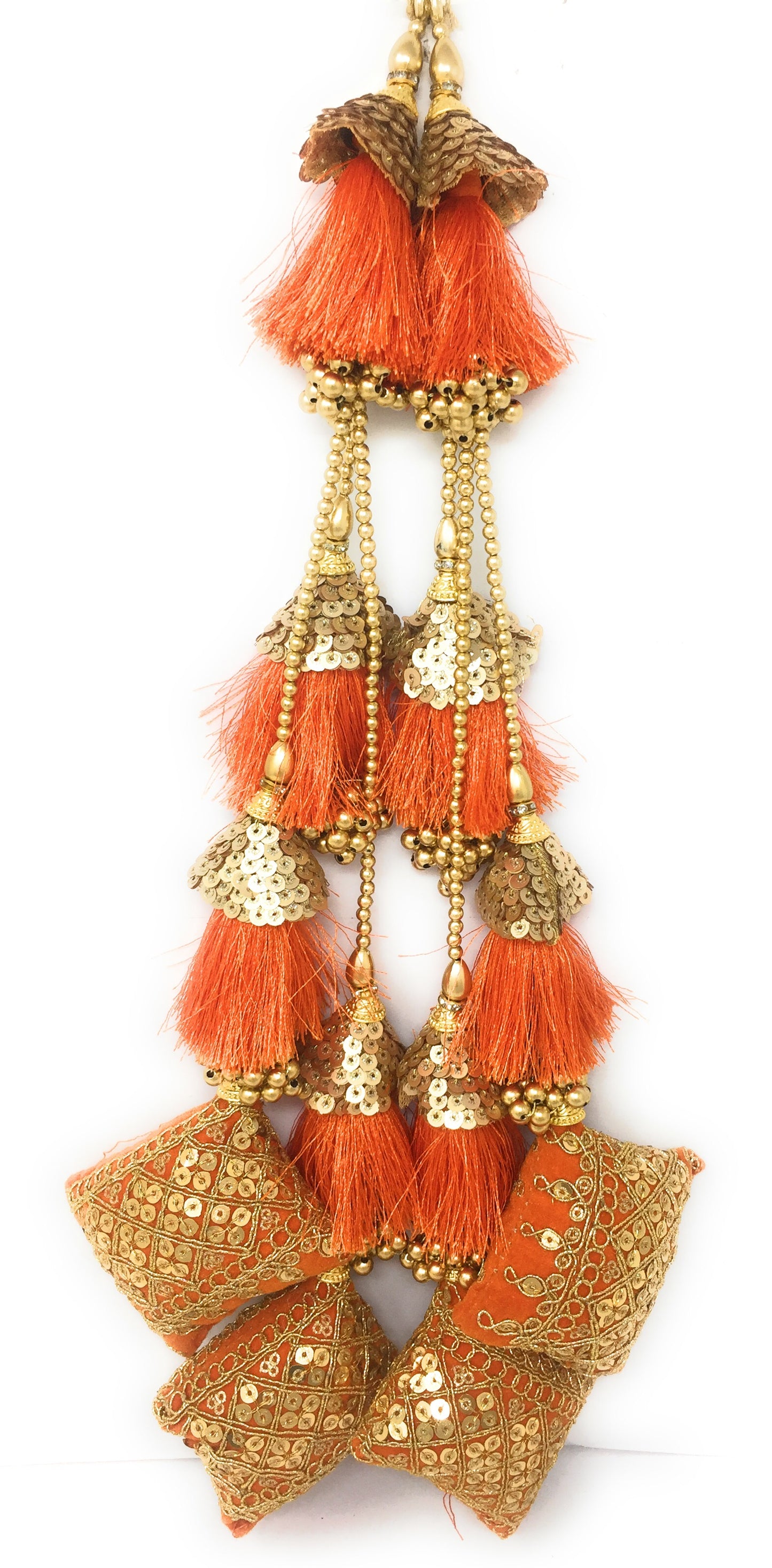 Cushion Latkan for Lehenga Orange - Set of 2