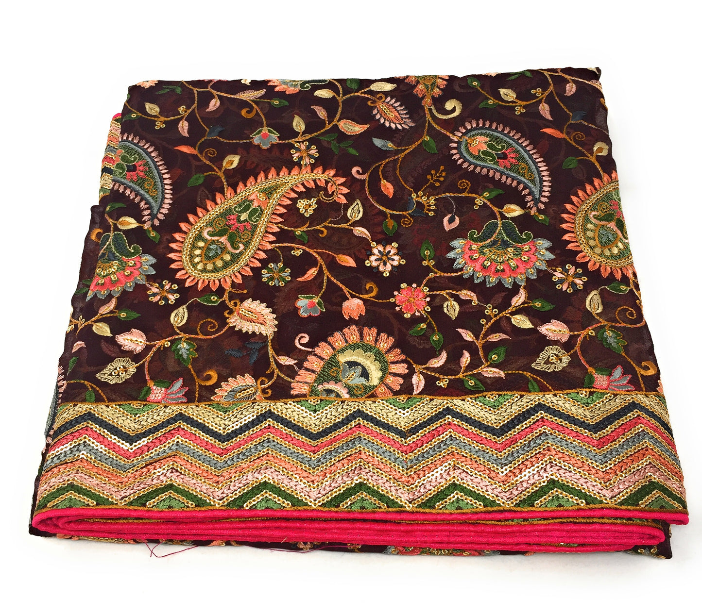 Ethnic Woman Dupatta, Colourful n Light Weight Maroon Dupatta