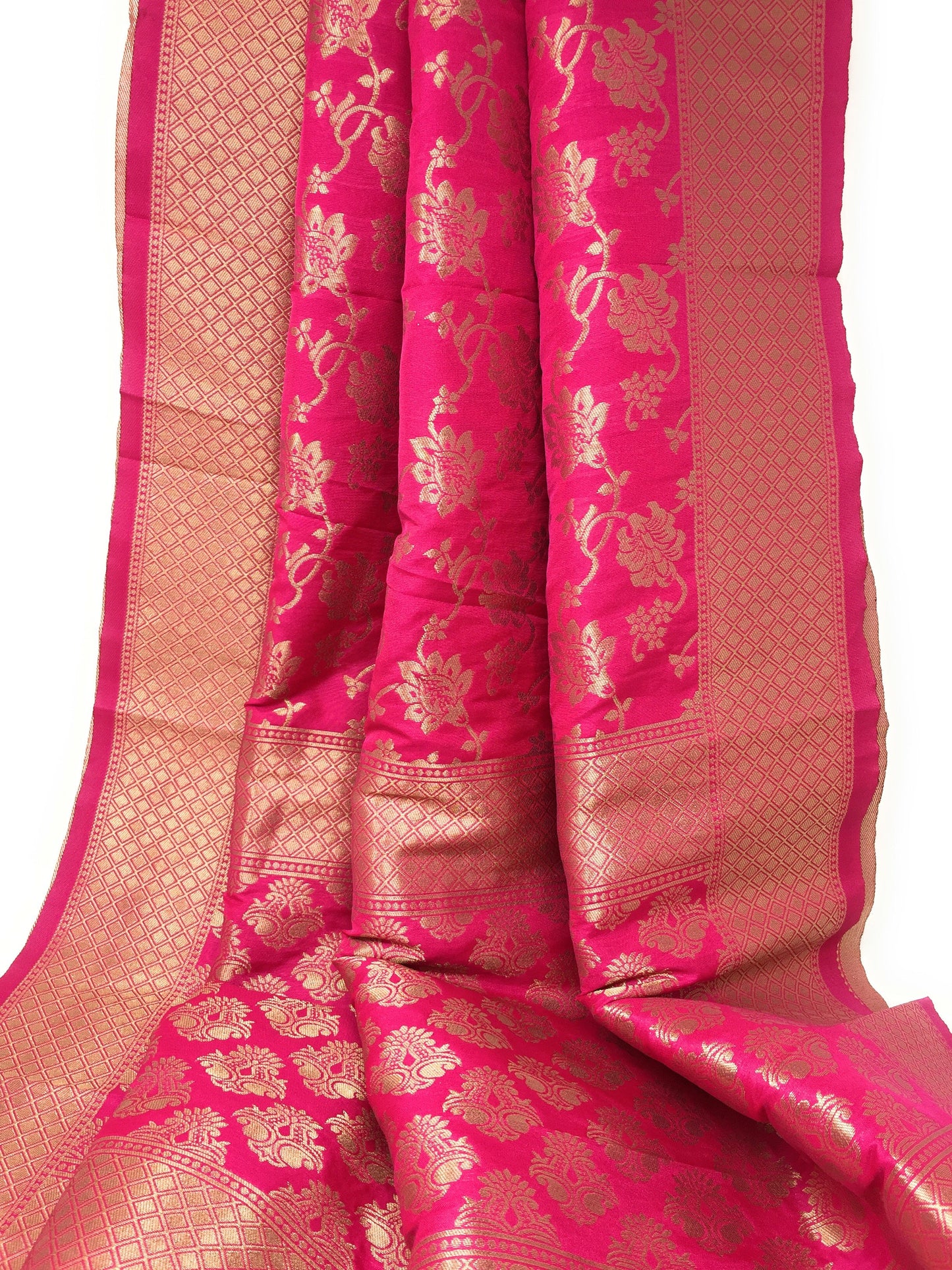 BUY 2 GET 1 Free Designer Dupatta with Embroidery in Blue Pink Gold Colour