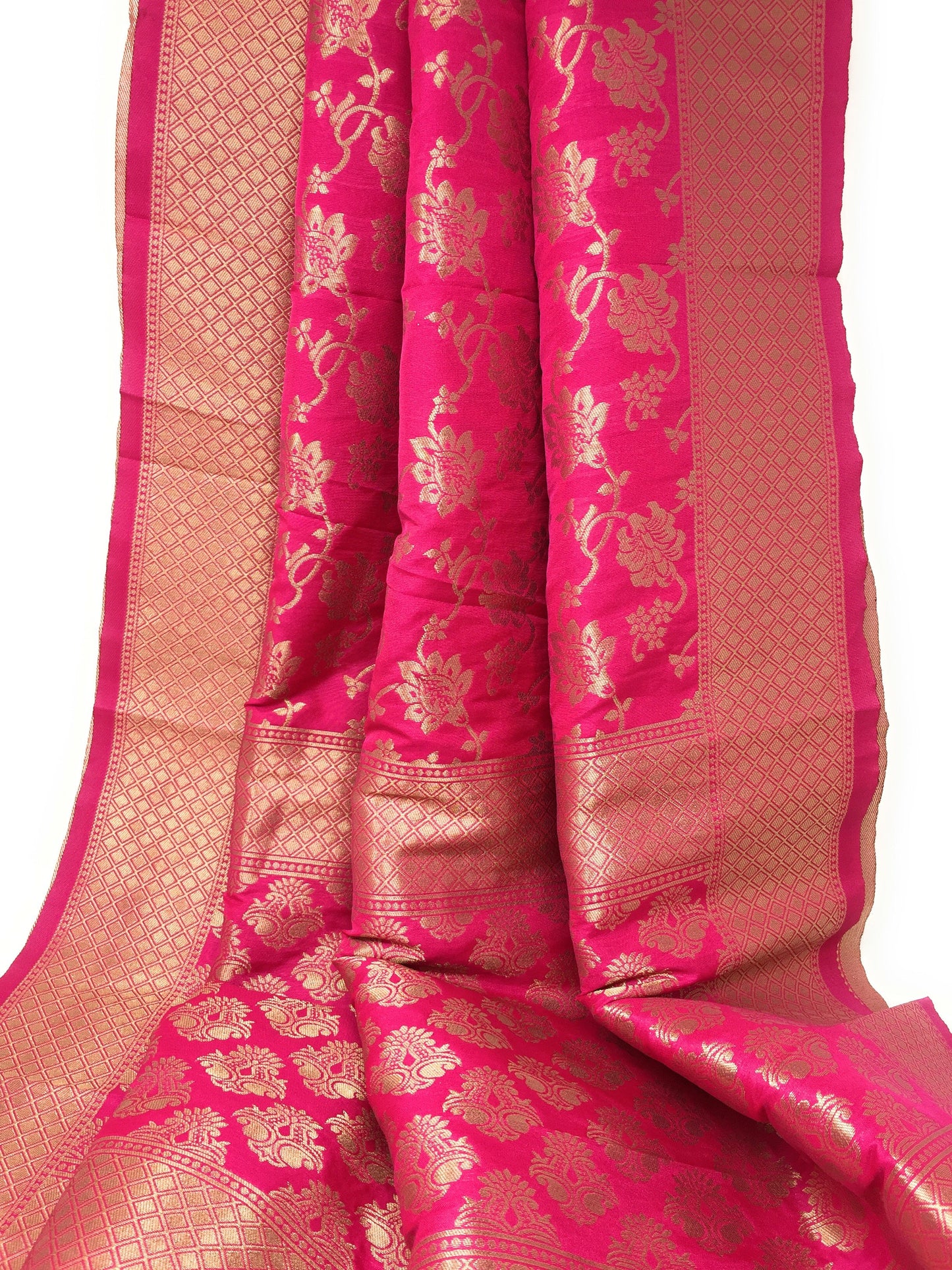Dupatta Set Of 3 Pink Blue Yellow heavy dupatta