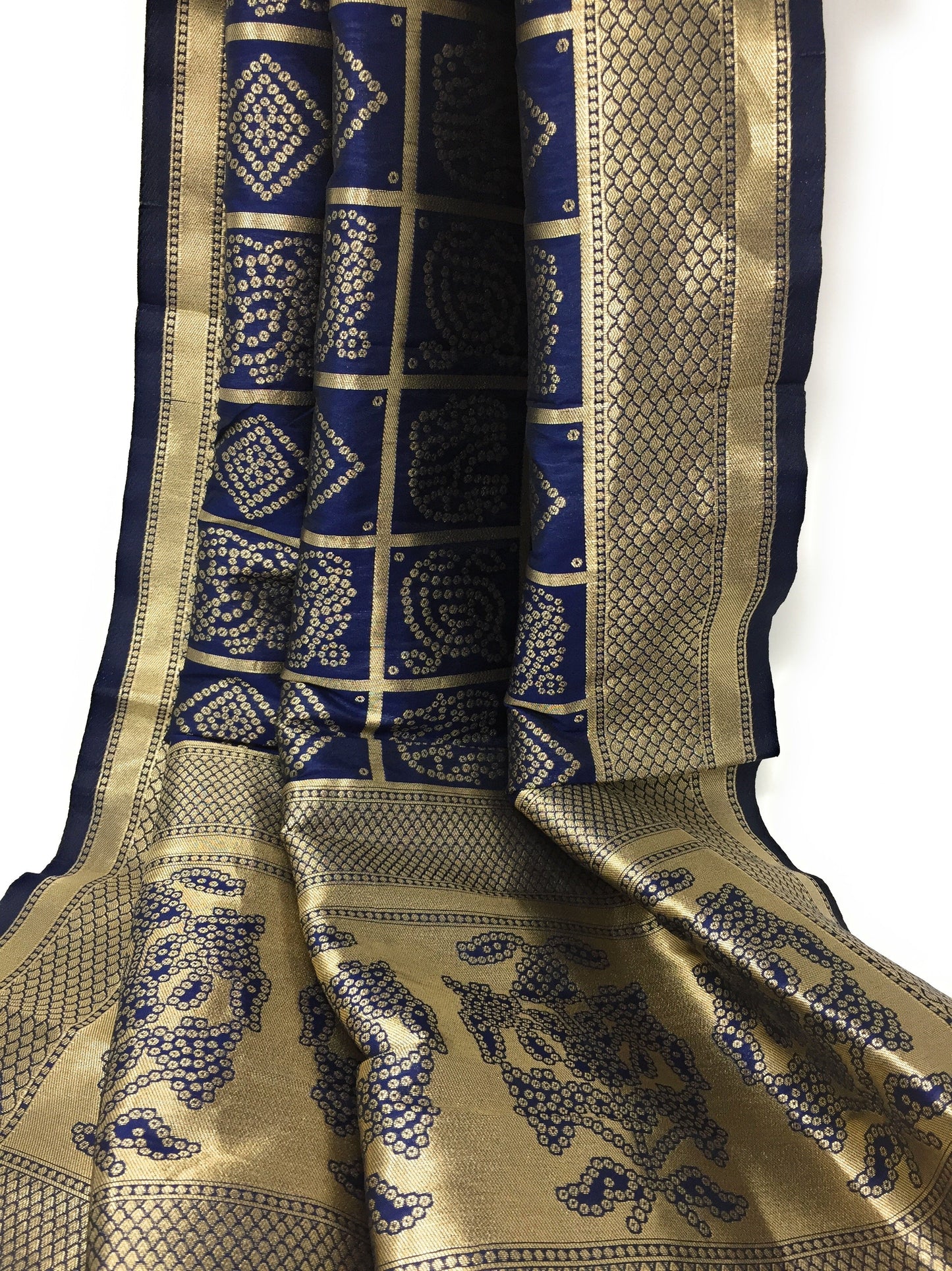 Dupatta Set Of 3 Pink Blue Yellow heavy dupatta