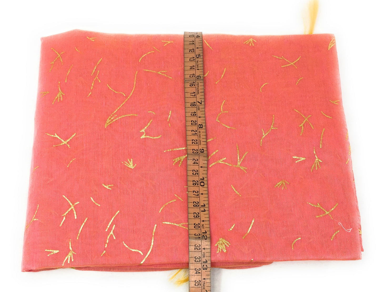 Pink Cotton Chanderi Dupatta With Gold Foil Print