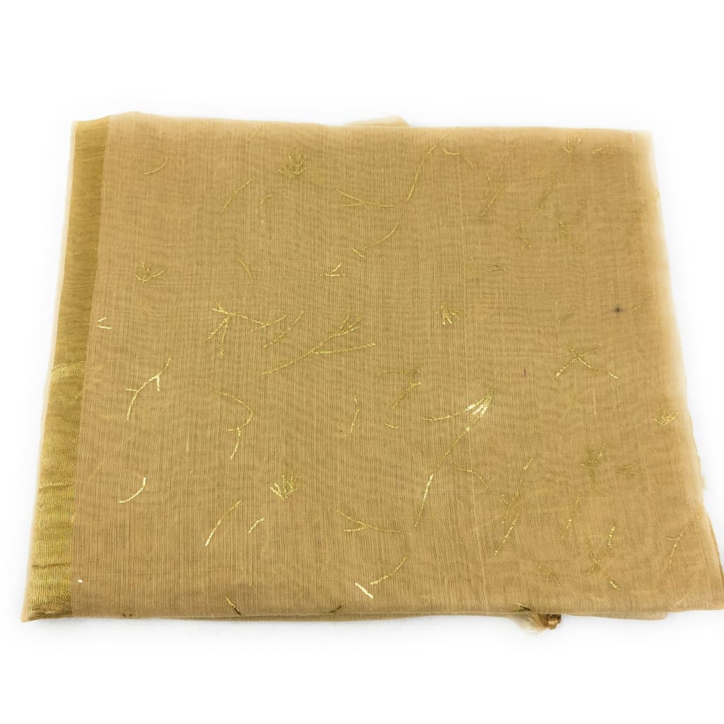 Beige Chanderi Dupatta Gold Foil Print - chanderi dupatta gold foil print dupatta