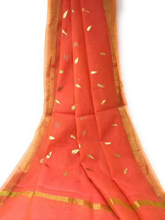 Peach Gold Dupatta Chunni