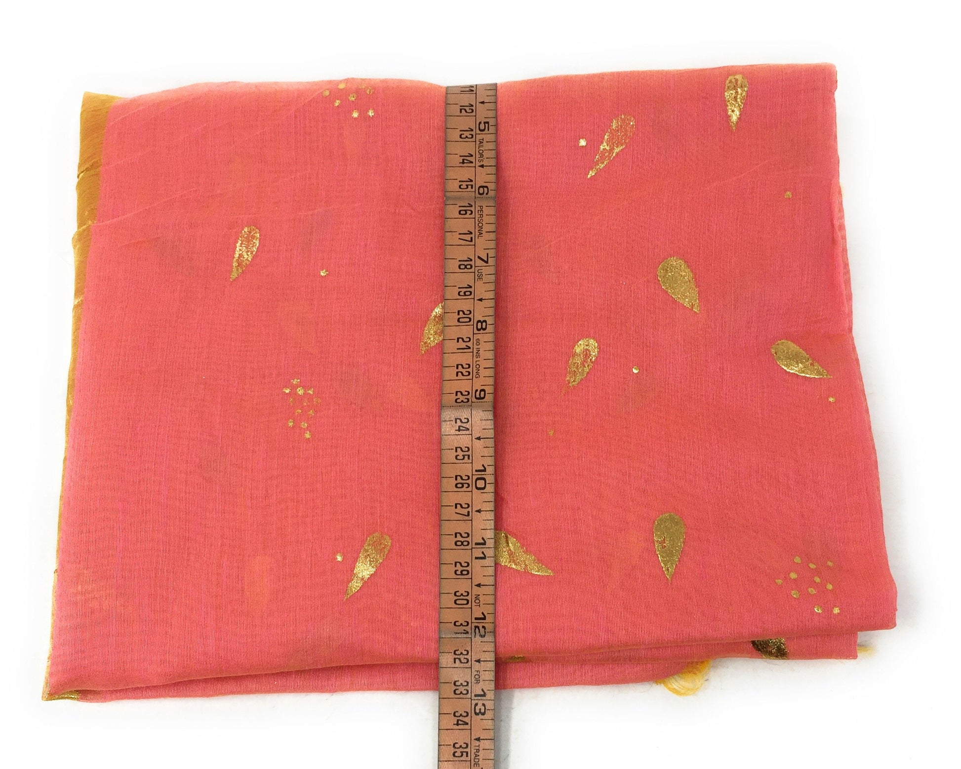 Pink Chunni in Chanderi Fabric n Gold Print
