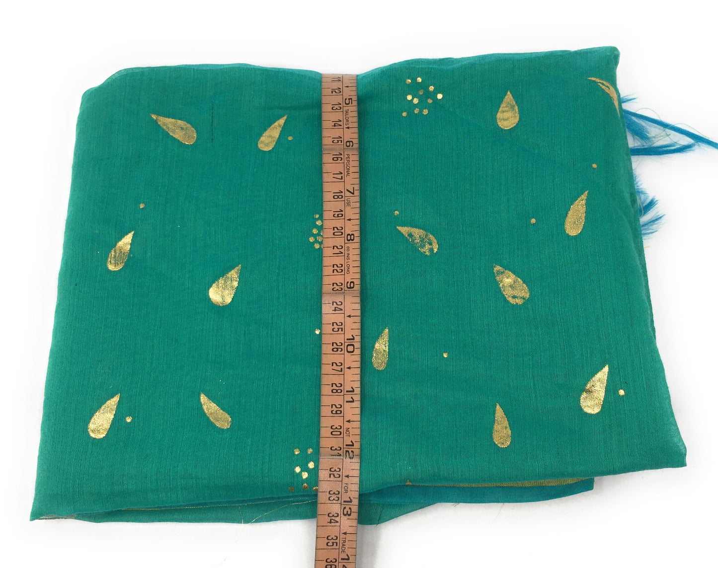 Sea Green Chunni in Chanderi Fabric n Gold Print