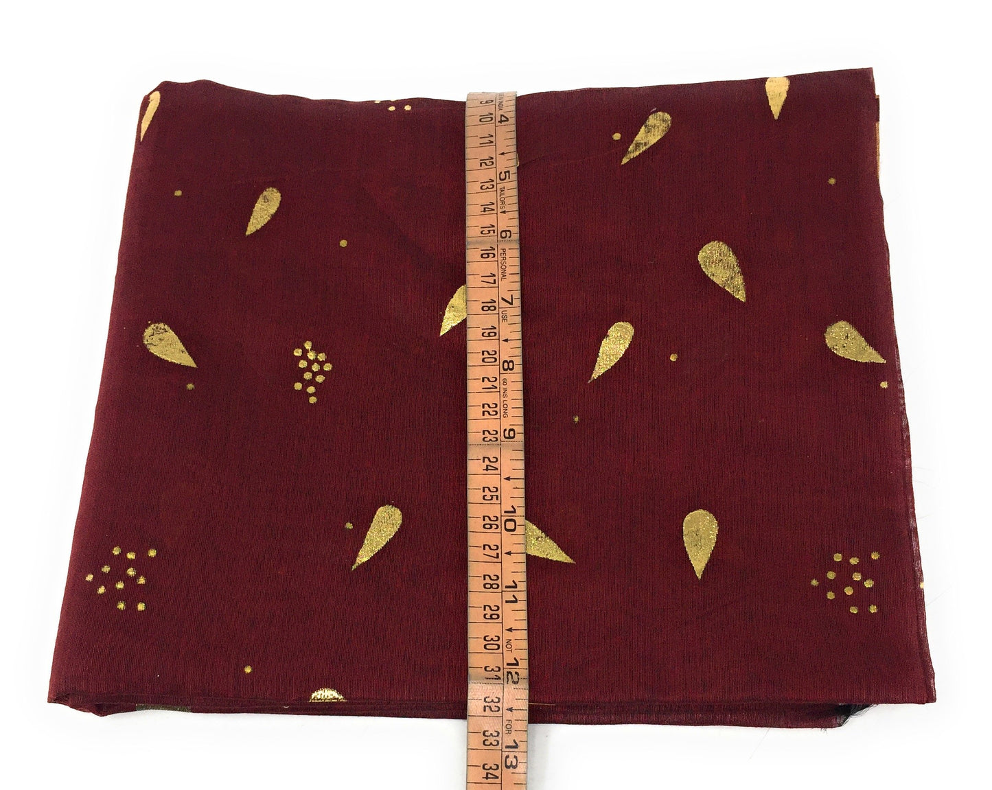 Maroon Chunni in Chanderi Fabric n Gold Print