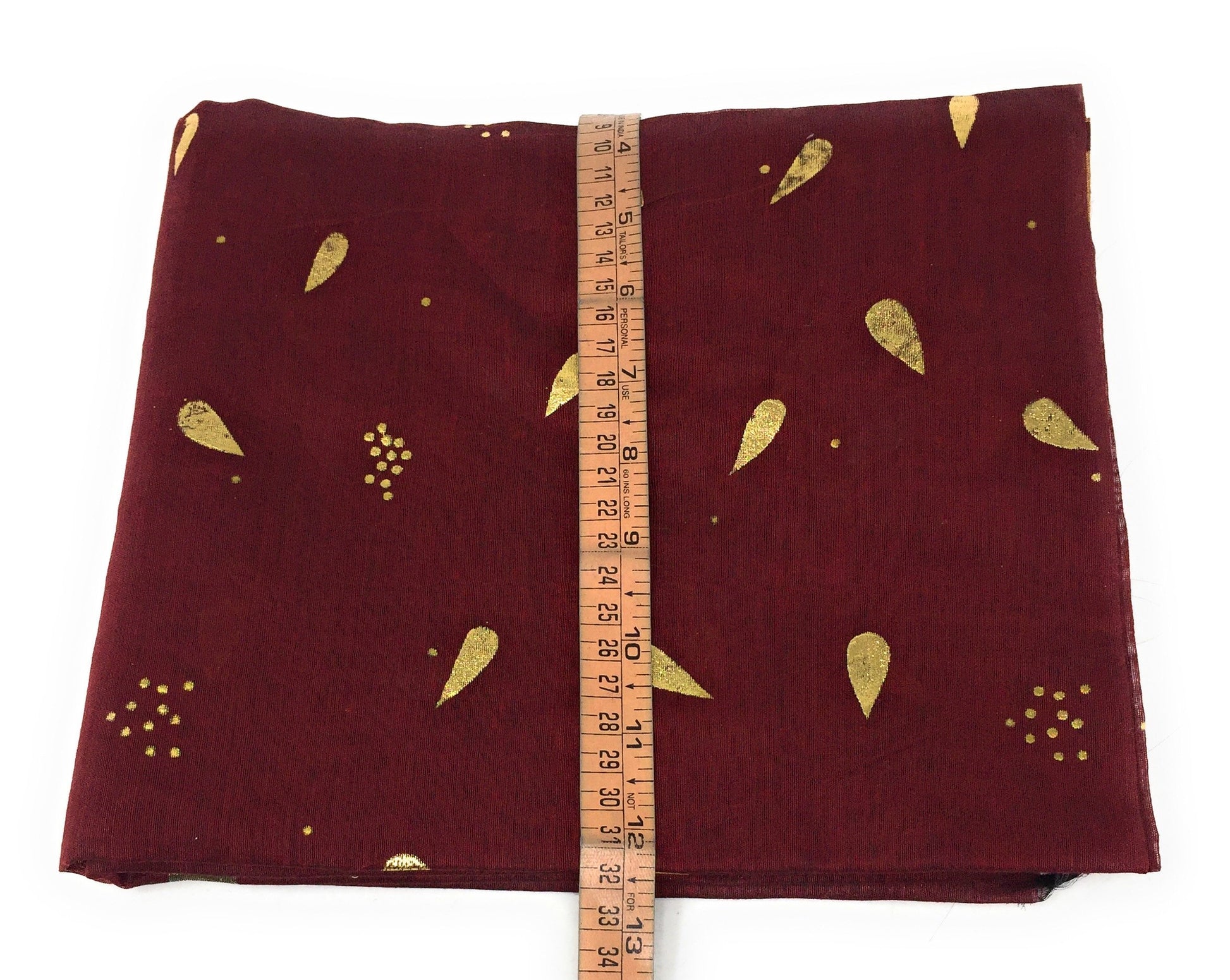 Maroon Chunni in Chanderi Fabric n Gold Print