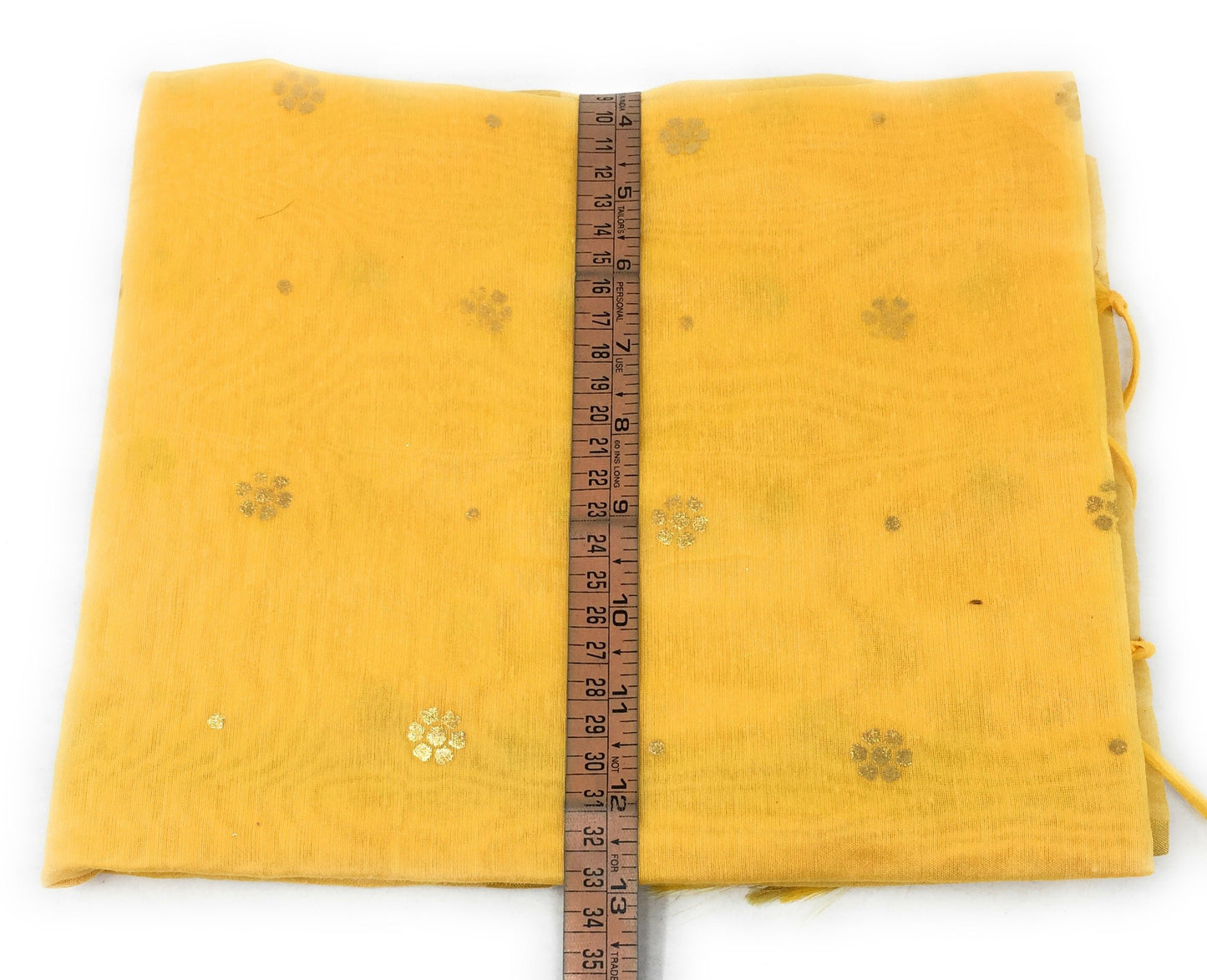 Yellow Chuni in Chanderi Fabric n Gold Print