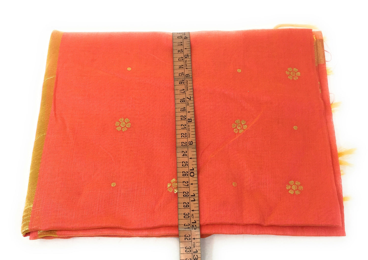 Peach chuni in Chanderi Fabric n Gold Print