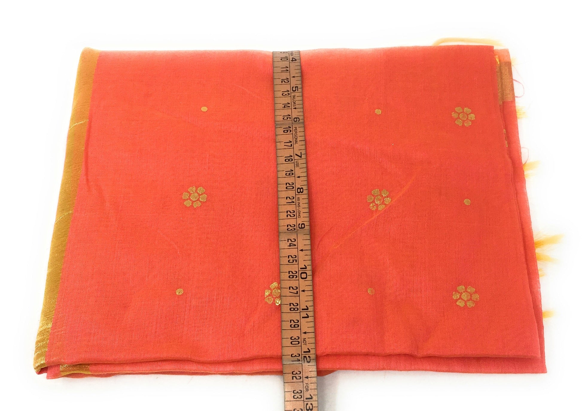 Peach chuni in Chanderi Fabric n Gold Print