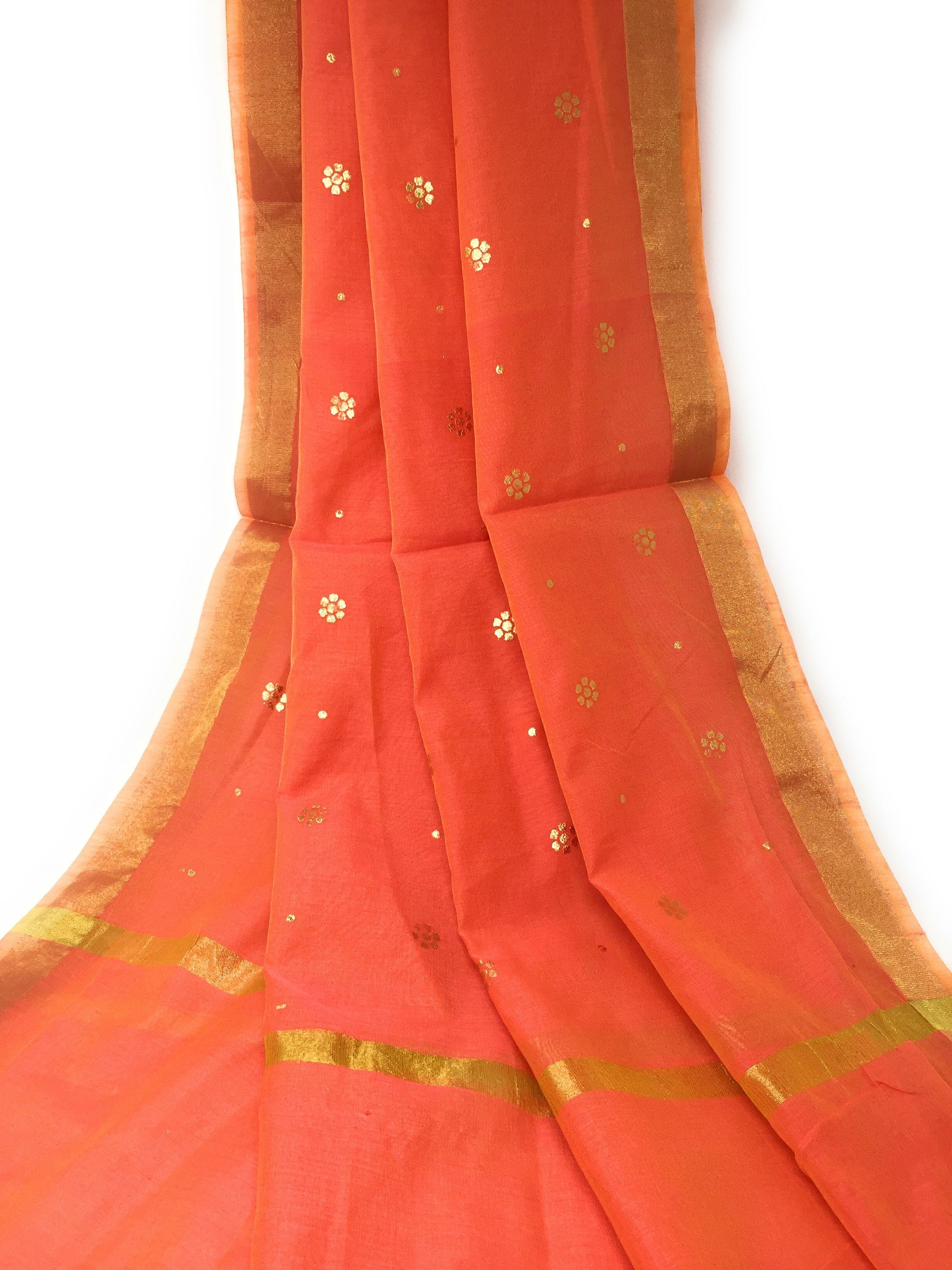 Peach Gold Dupatta Chunni