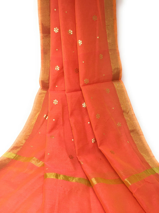 Peach Gold Dupatta Chunni