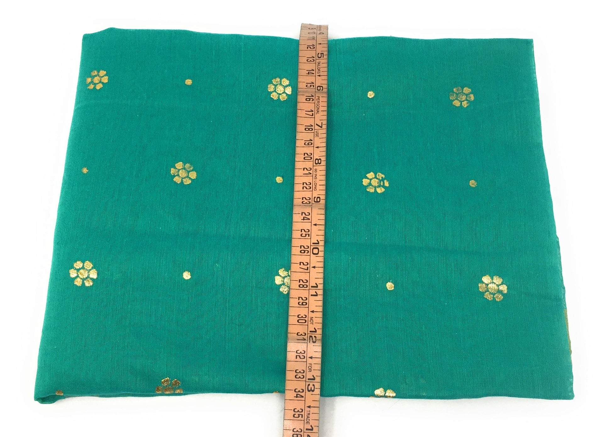 Sea Green chuni in Chanderi Fabric n Gold Print
