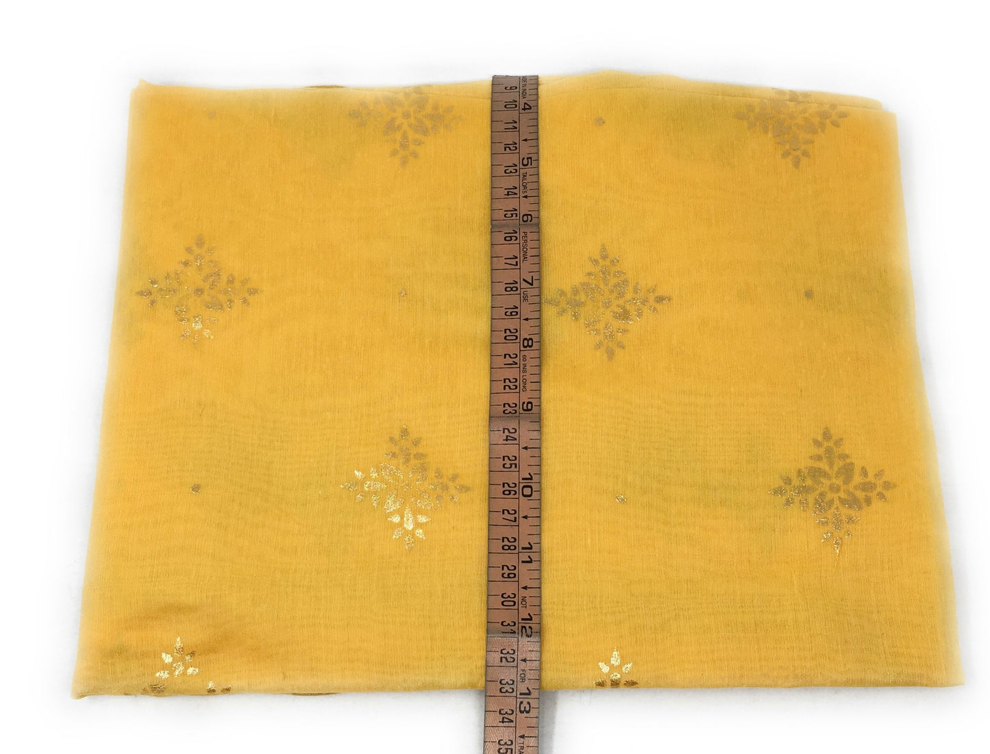 Yellow stole in Chanderi Fabric n Gold Print