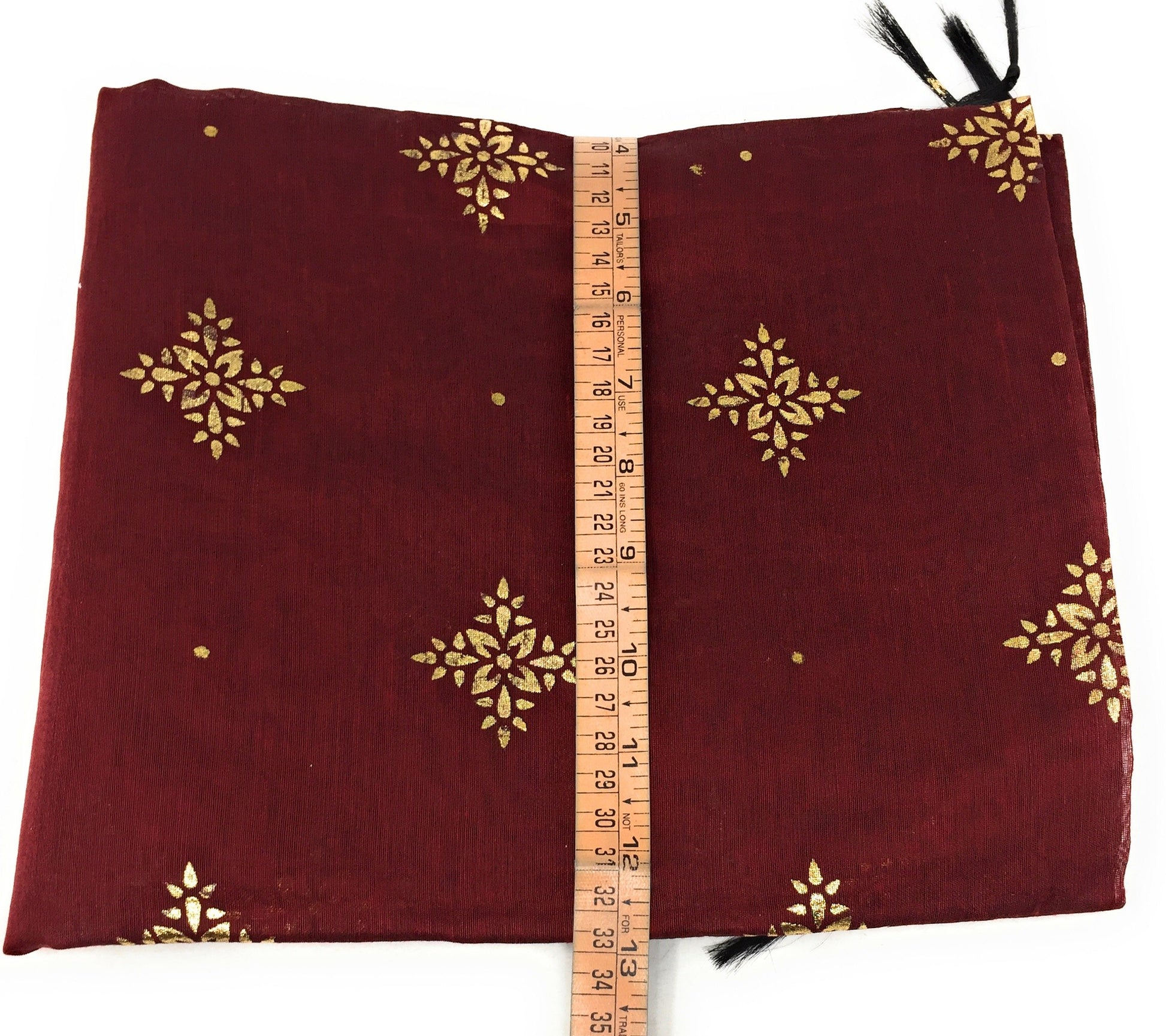 Maroon stole in Chanderi Fabric n Gold Print