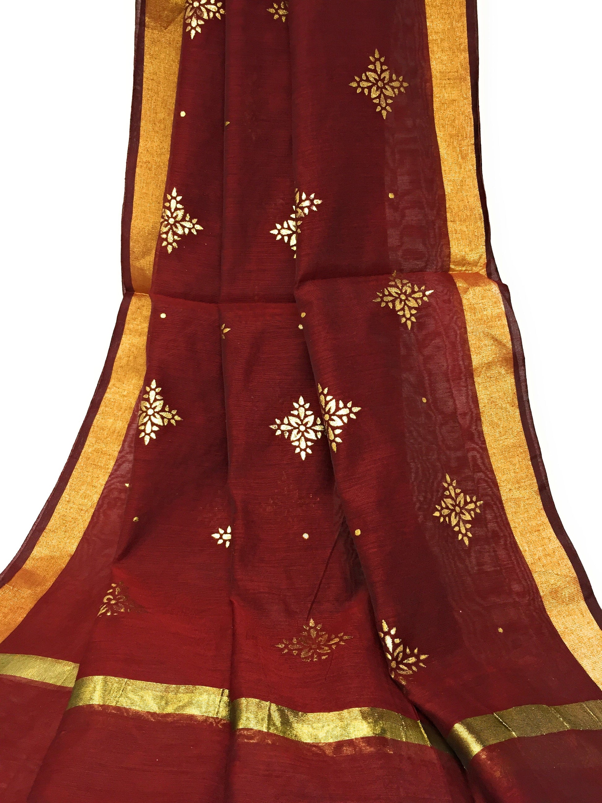 Maroon Gold Dupatta Chunni