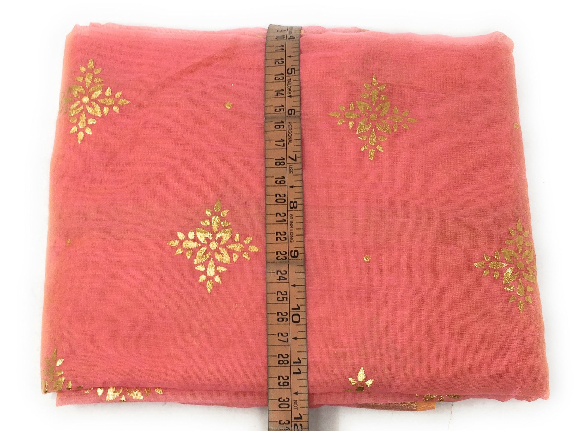 Pink stole in Chanderi Fabric n Gold Print