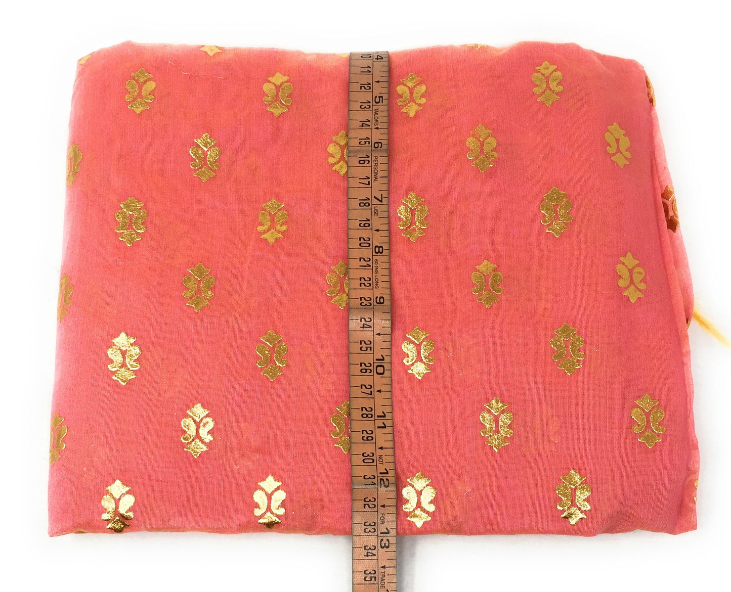 Pink Gold Print Dupatta In Chanderi Fabric