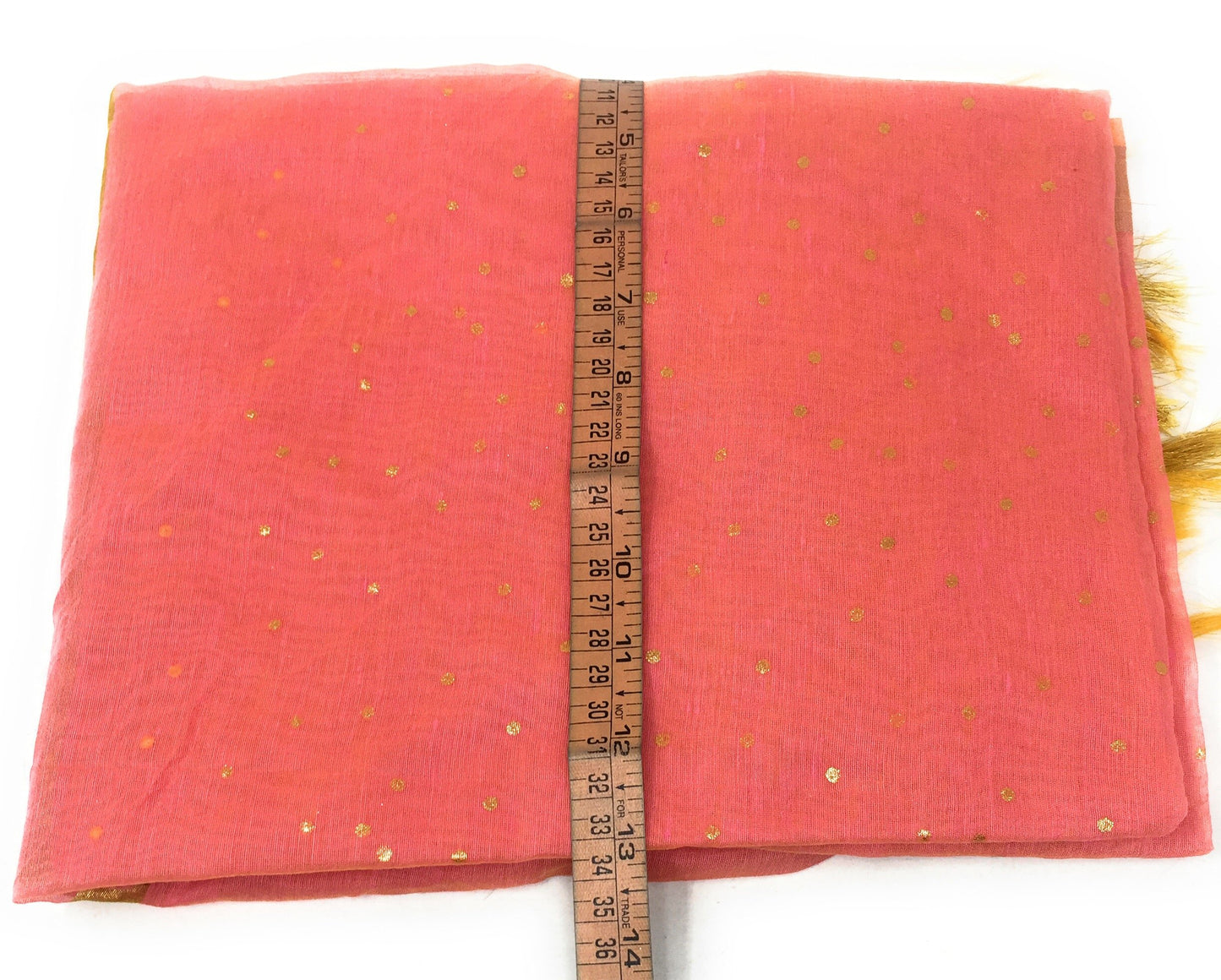 Gold Foil Printed Pink Dupatta In Chanderi Fabric