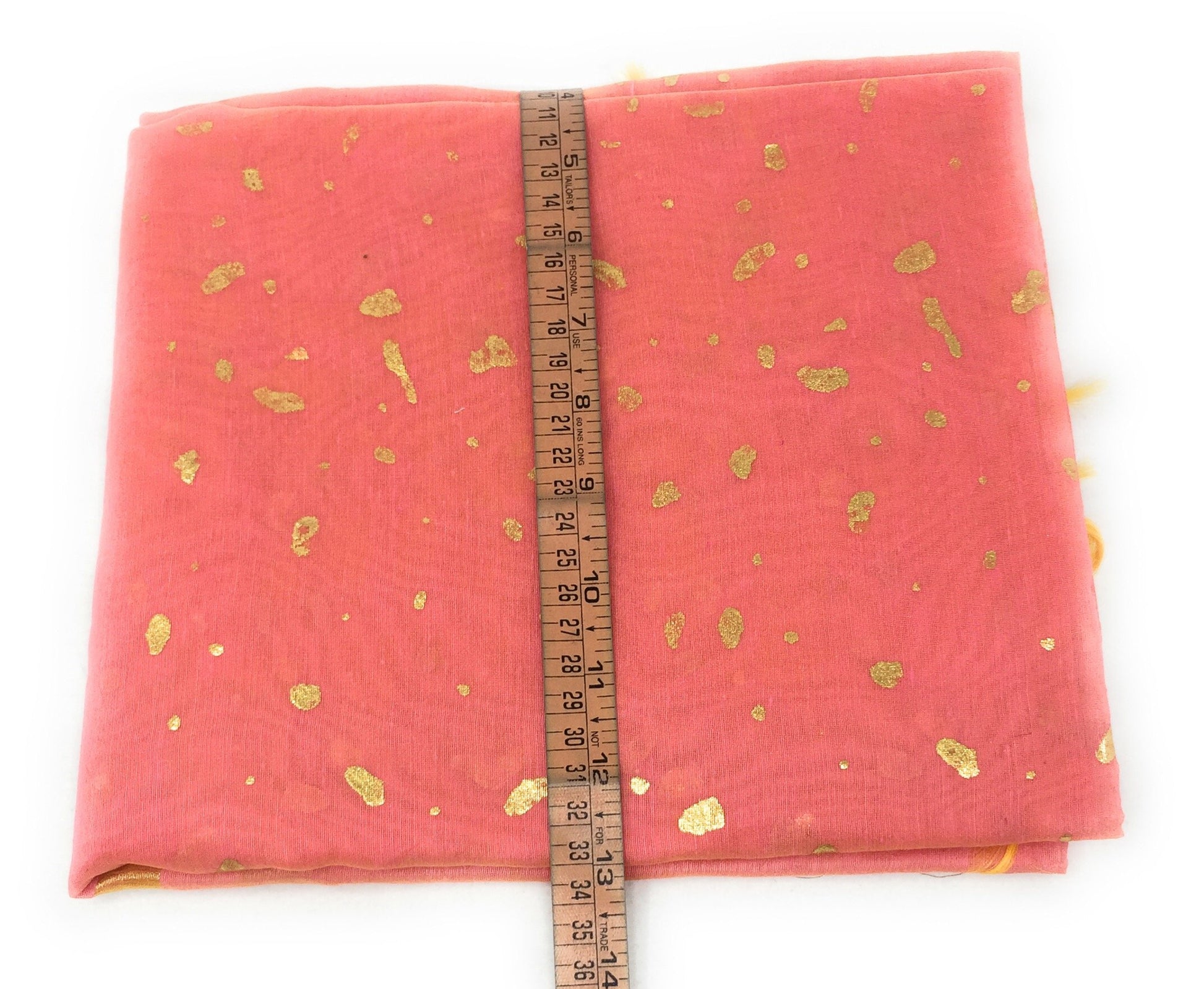Gold Print Pink Dupatta In Chanderi Fabric