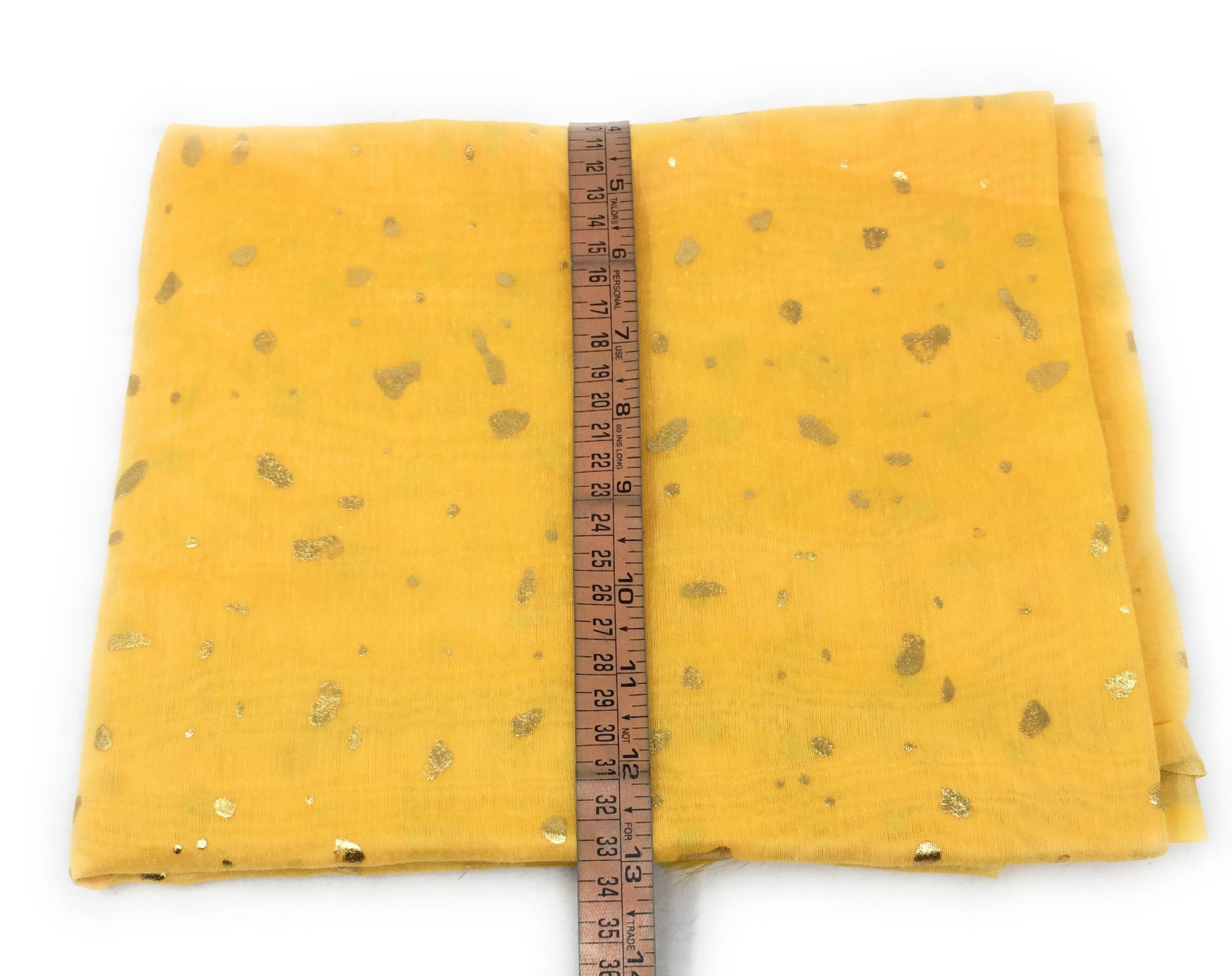 Gold Print Yellow Dupatta In Chanderi Fabric