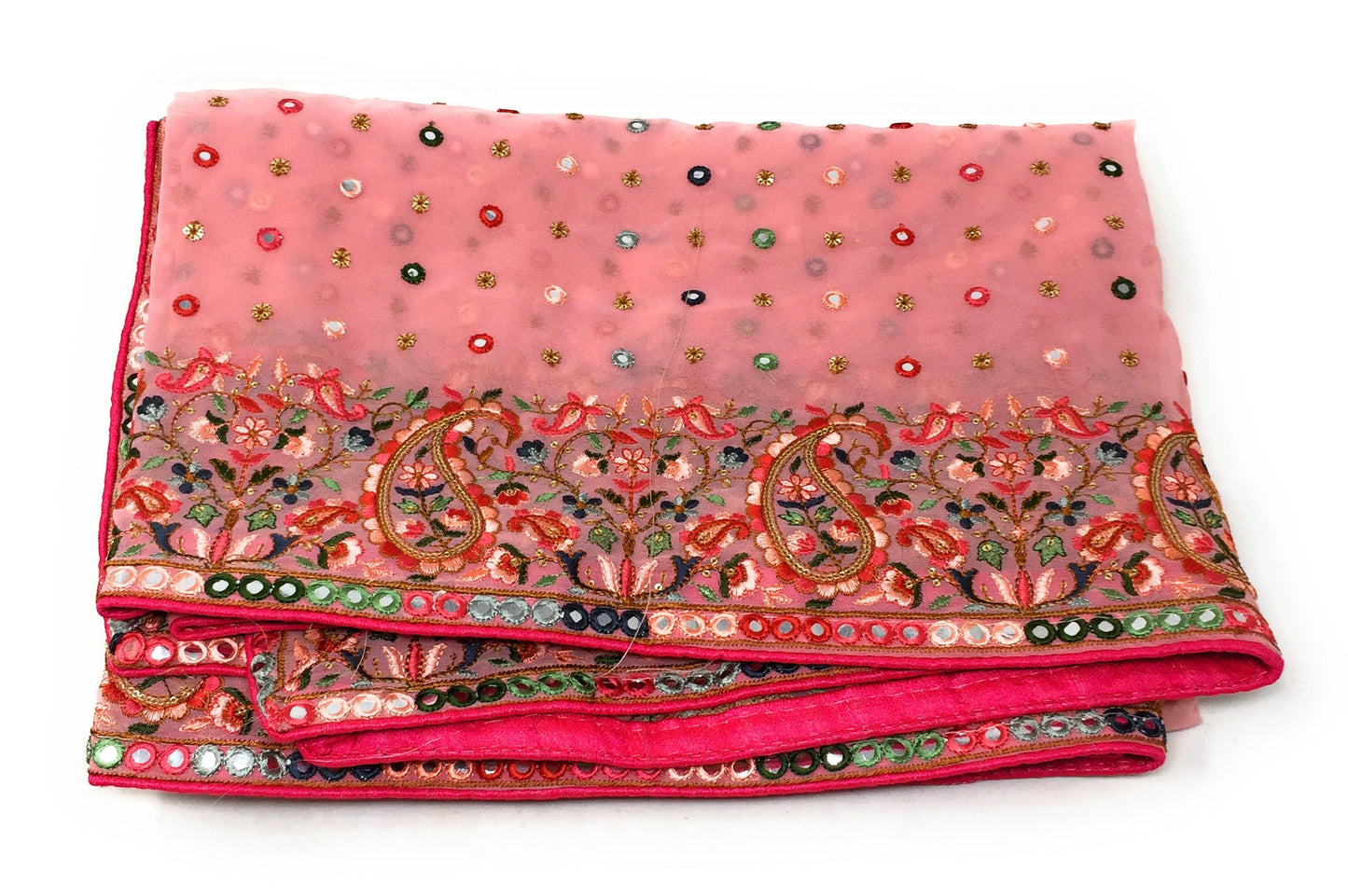 Heavy Pink Embroidered Dupatta