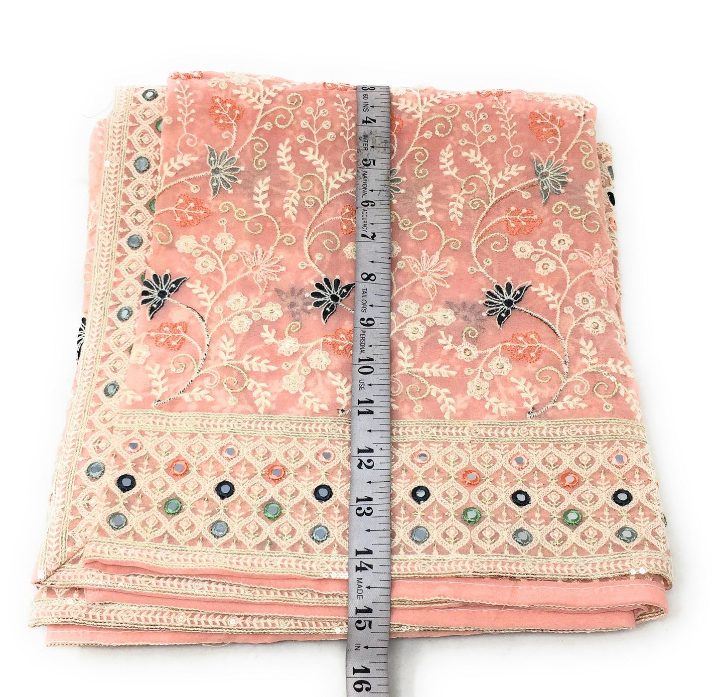 Heavy Pastel Pink Embroidered Dupatta