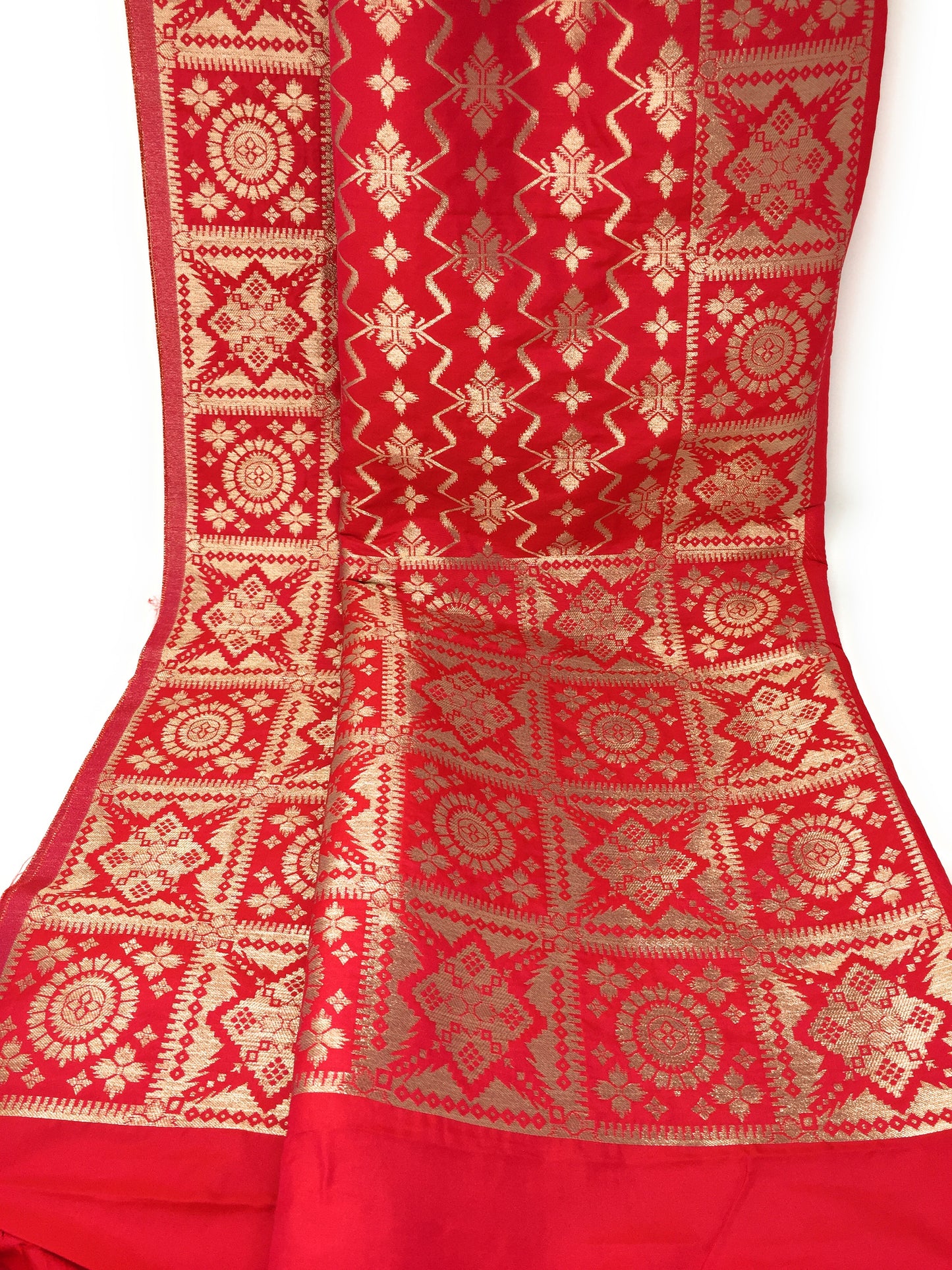 Banarasi Silk Dupatta in Pink Gold
