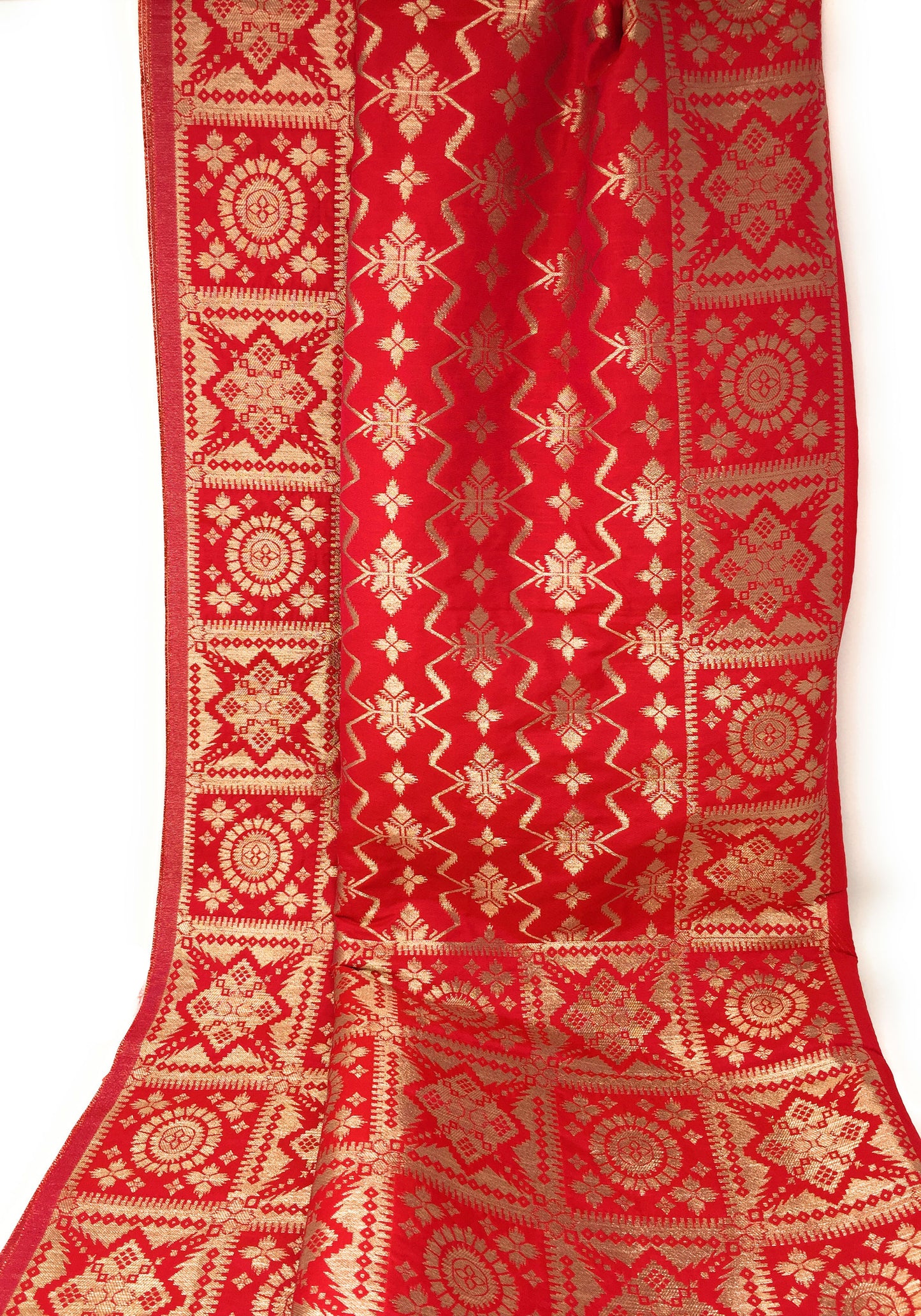 Banarasi Silk Dupatta in Pink Gold