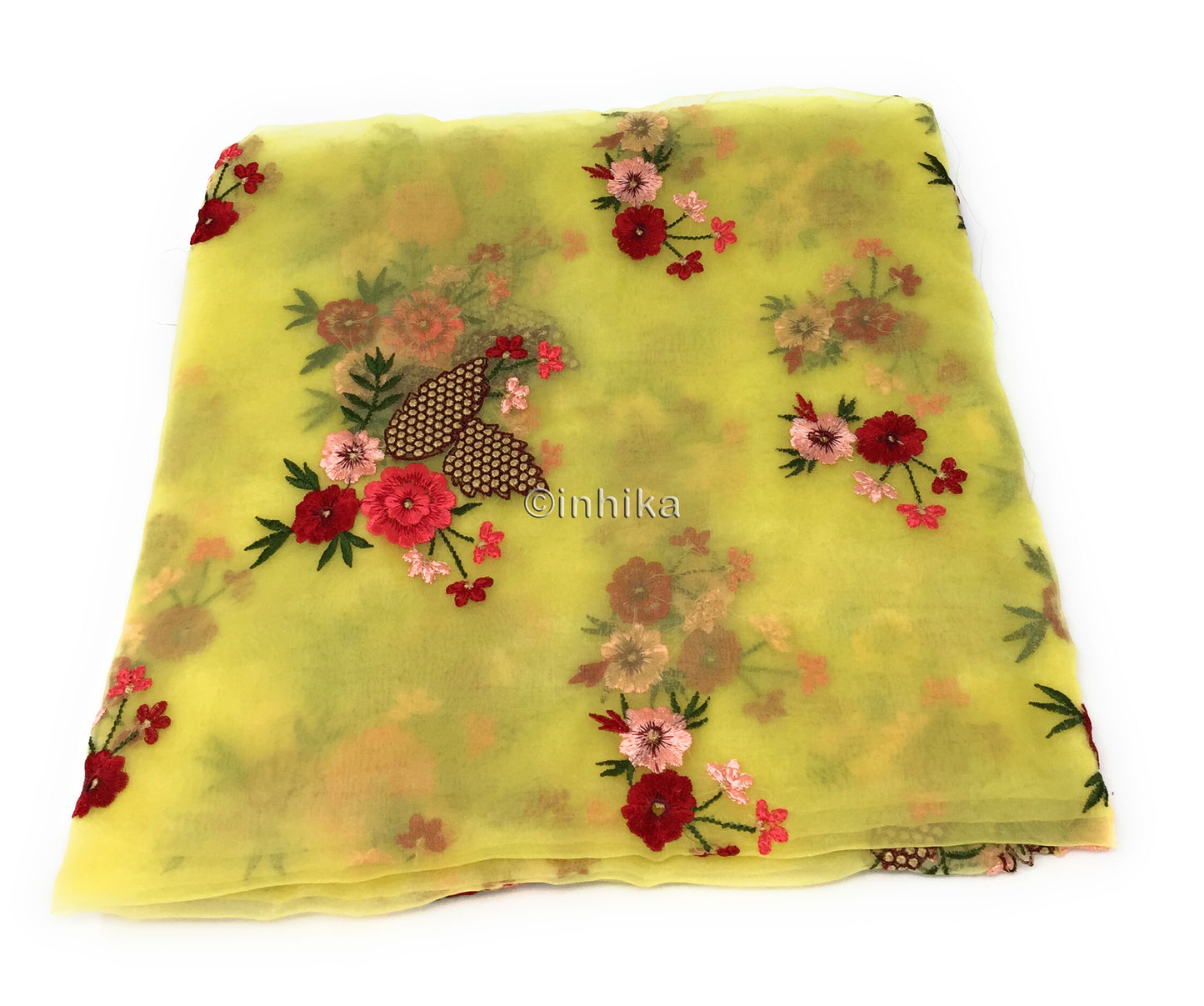Light Fluffly Organza Dupatta With Embroidery Work in Multi Colour