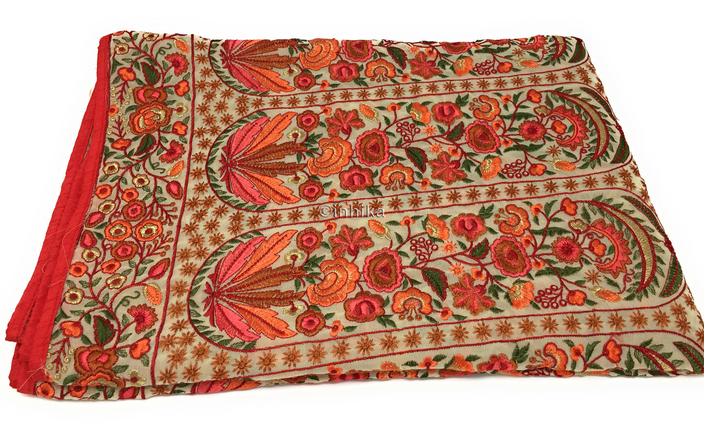Kashmiri Embroidery Heavy Dupatta on Soft Georgette Fabric