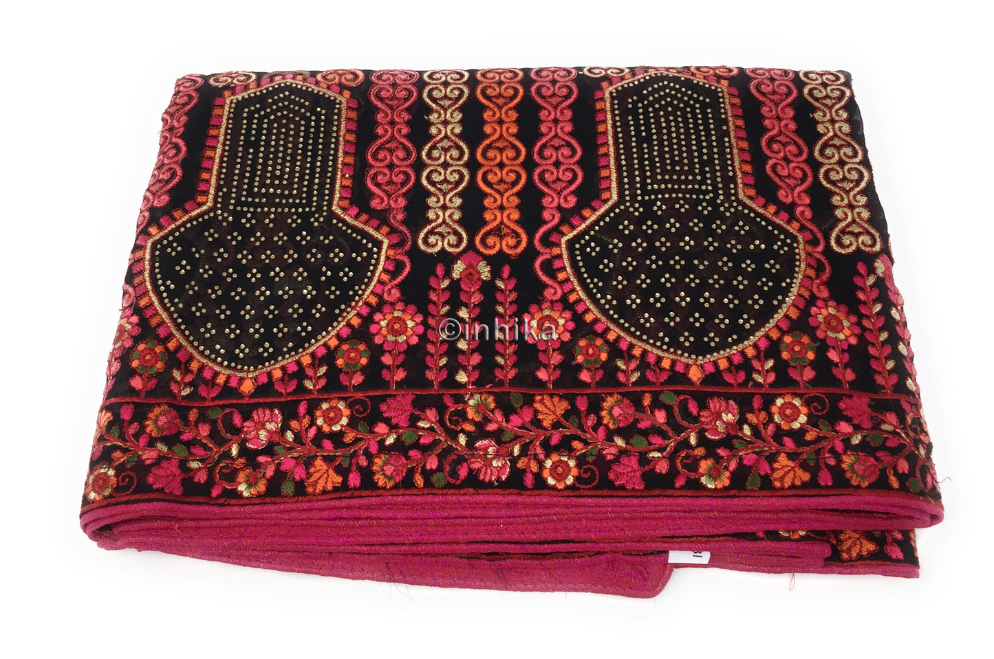 Bridal Dupatta with Kashmiri Embroidery n Stone Work