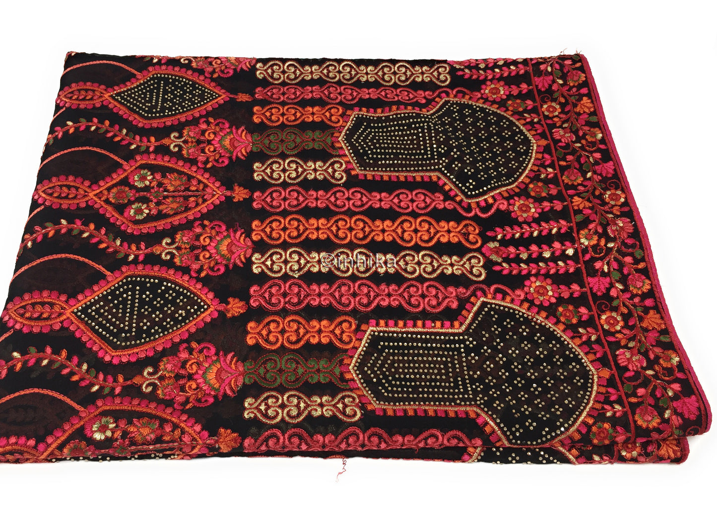 Bridal Dupatta with Kashmiri Embroidery n Stone Work