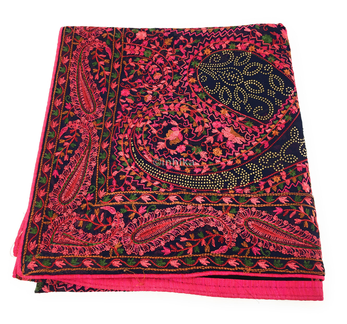 Indian Dupatta with Kashmiri Embroidery n Stone Work