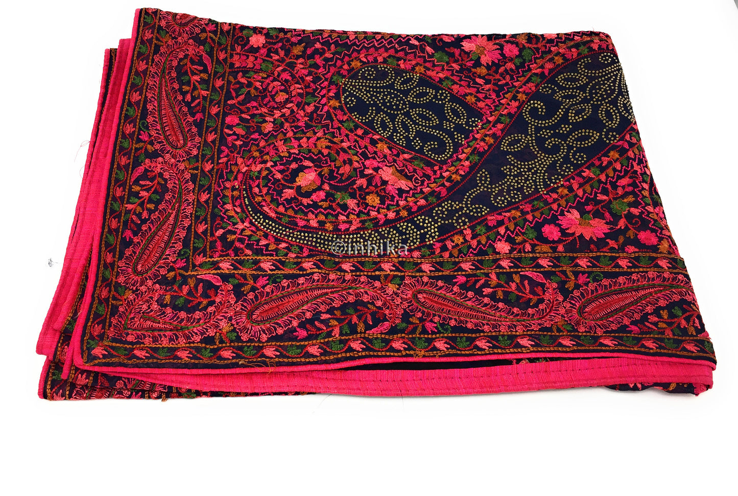 Indian Dupatta with Kashmiri Embroidery n Stone Work
