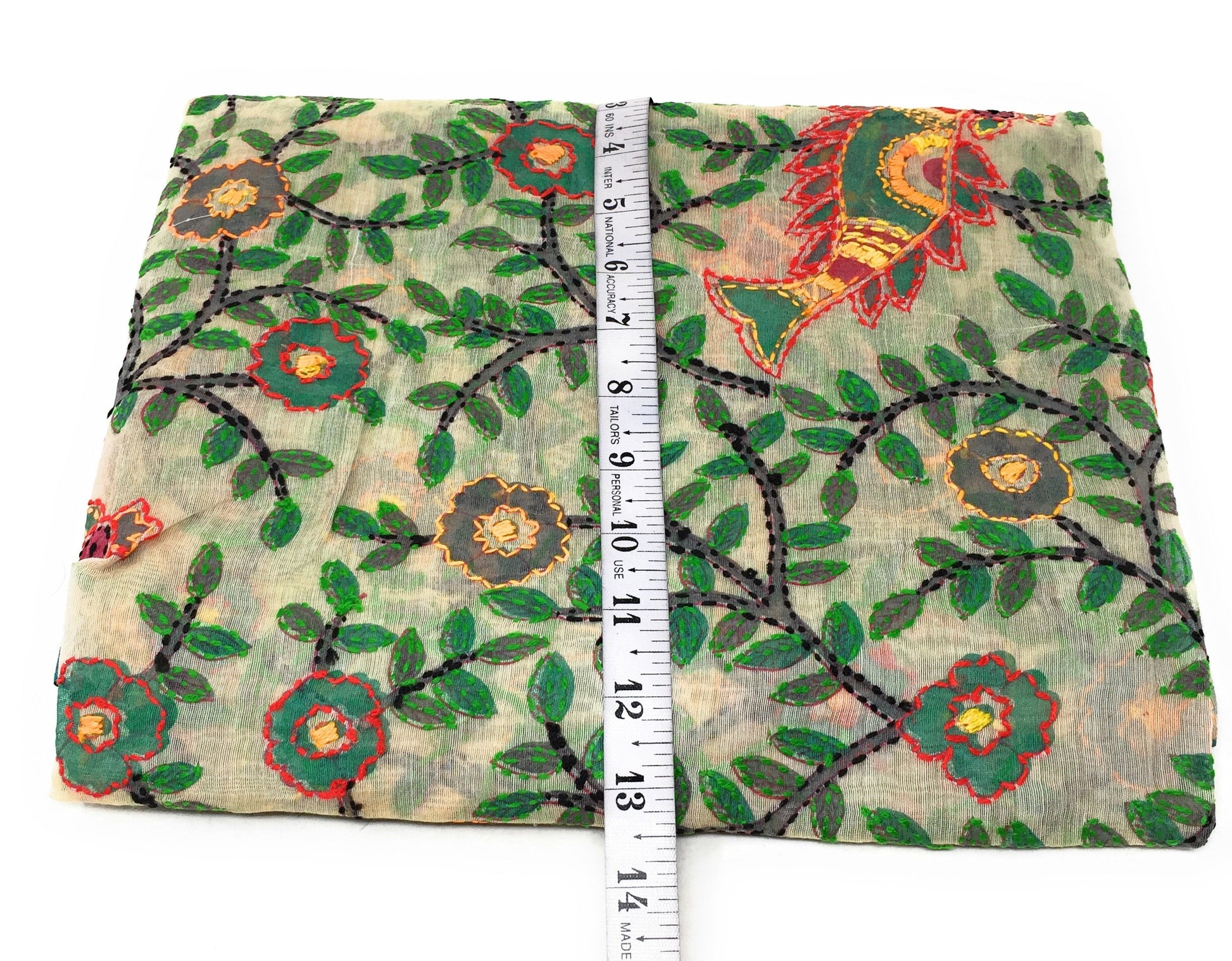 Kantha Hand Embroidery Dupatta on Madhubani Painting