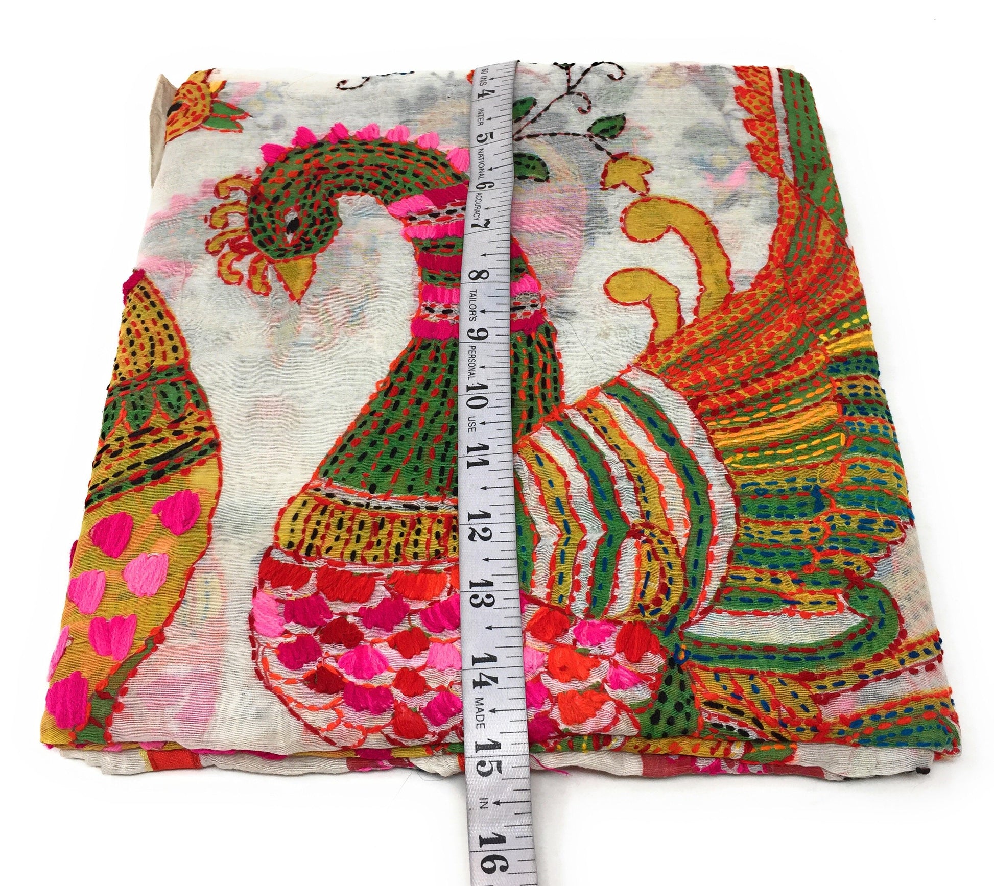 Dupatta Embroidery Work - Kantha on Madhubani Painting
