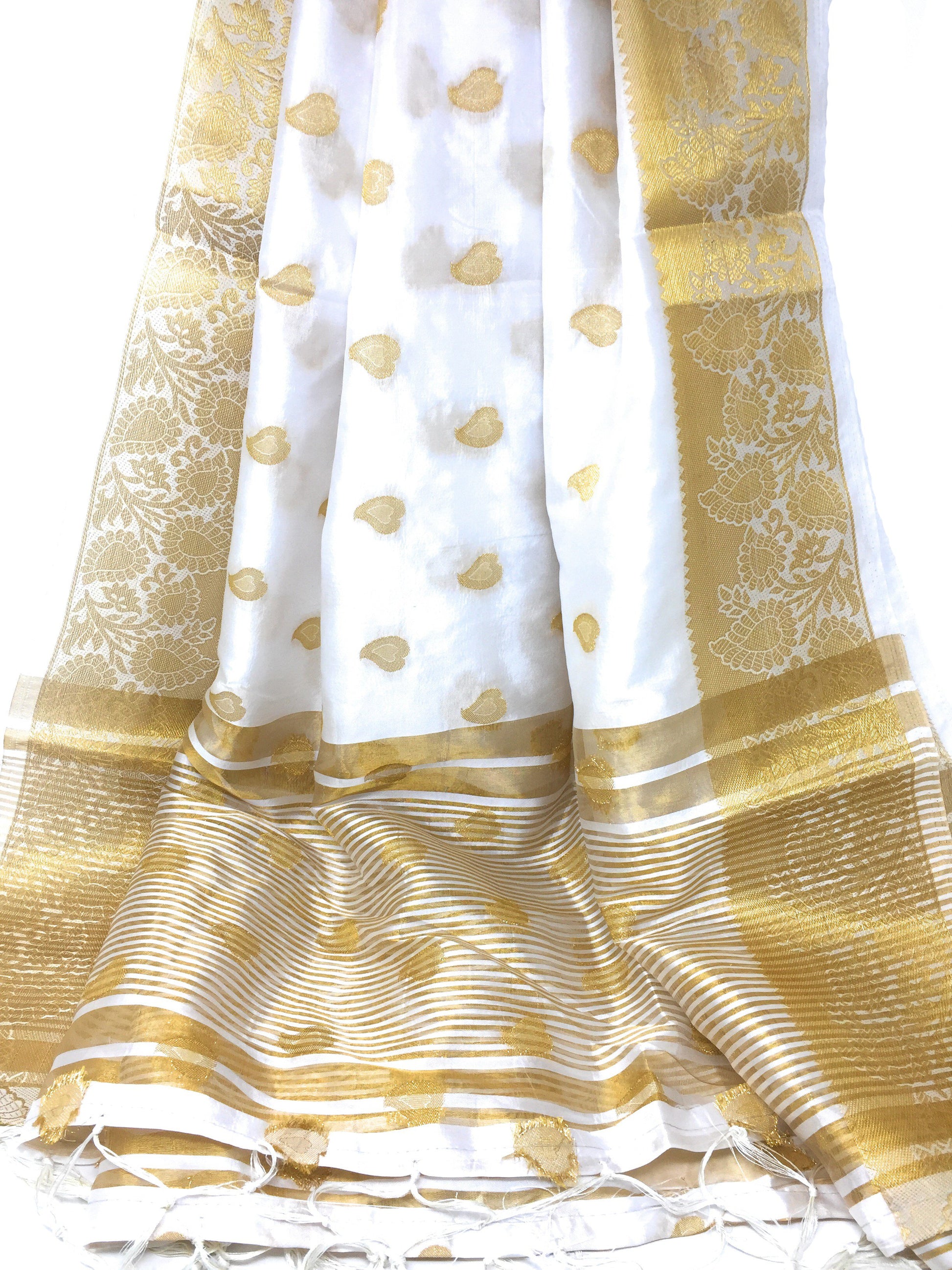 white brocade dupatta