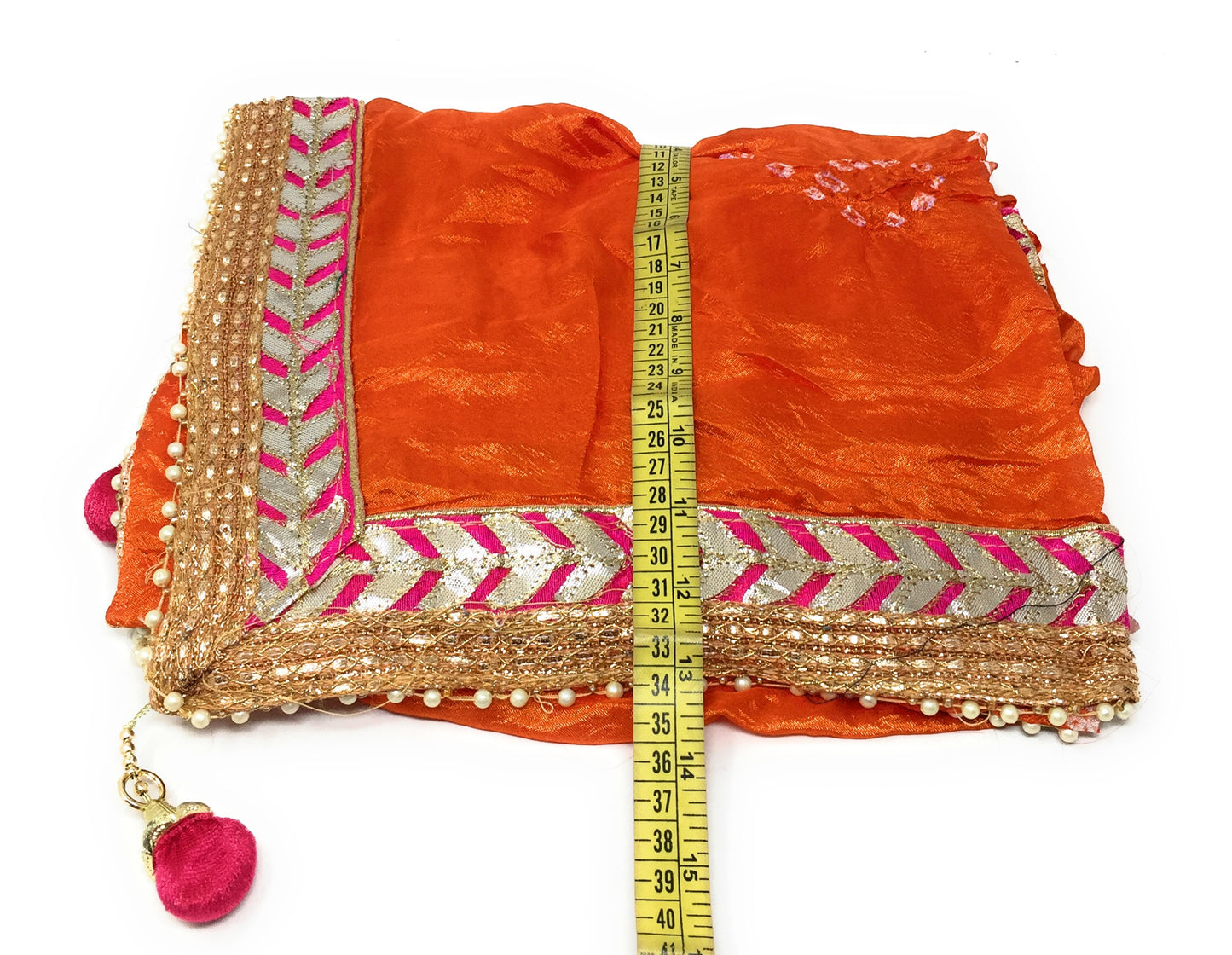 Bandhani Gota Patti Dupatta in Orange