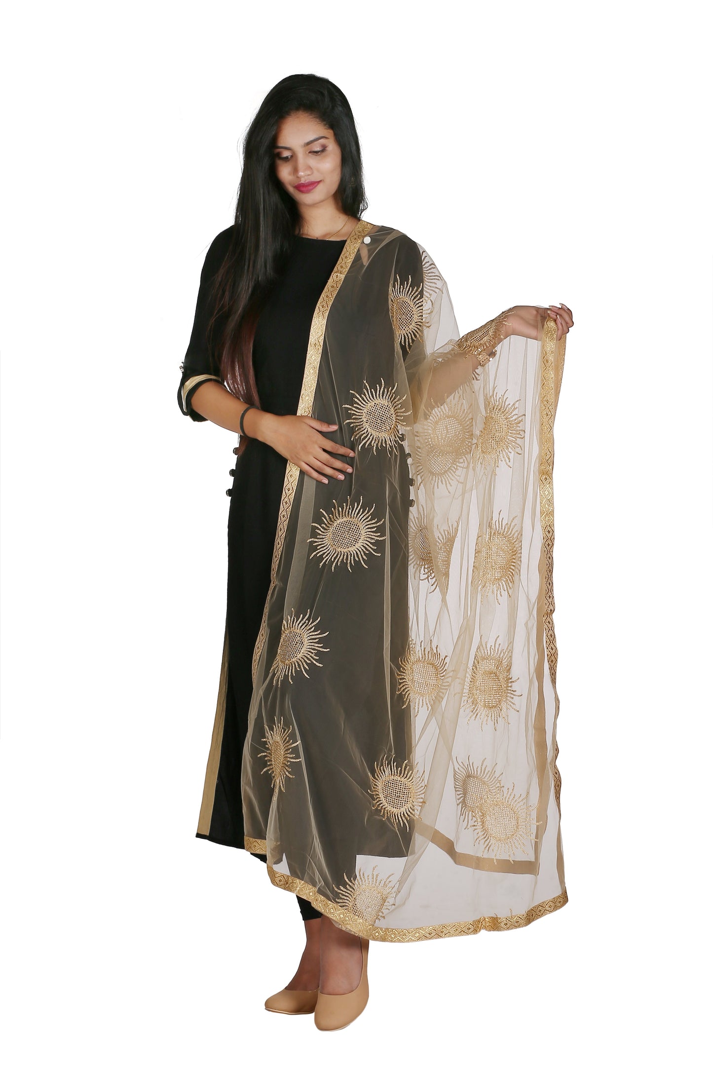 Gold Embroidered Dupatta