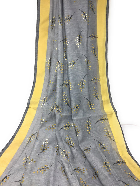 Grey Gold Dupatta Chunni