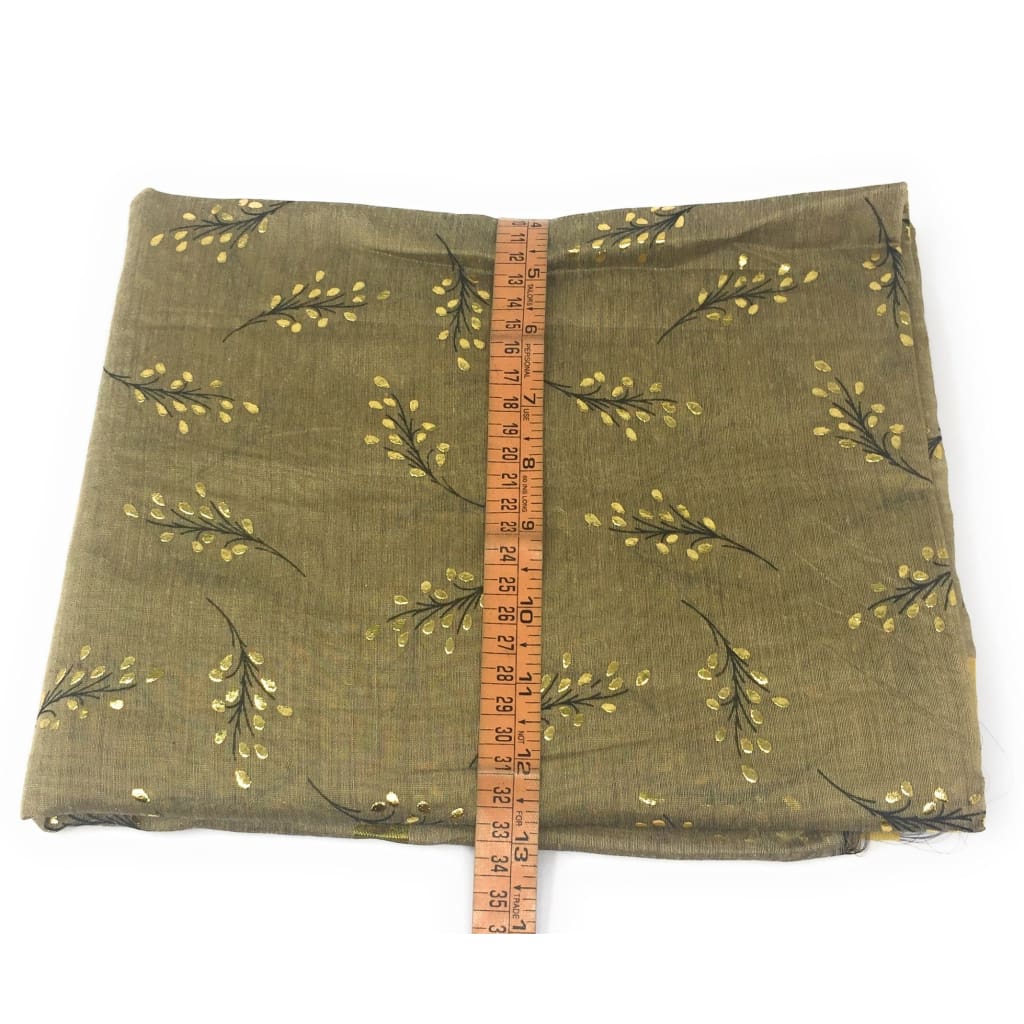 Beige Dupatta with Gold Foil Print Work - chanderi dupatta gold foil print dupatta