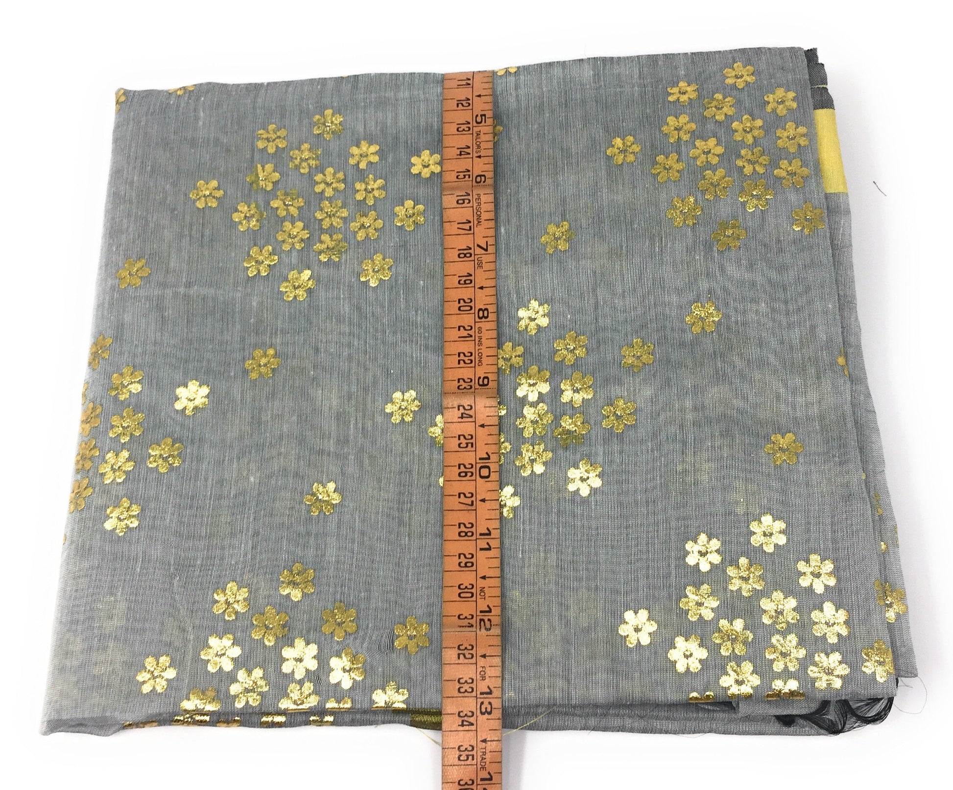 Grey Dupatta with Gold Foil Print Work