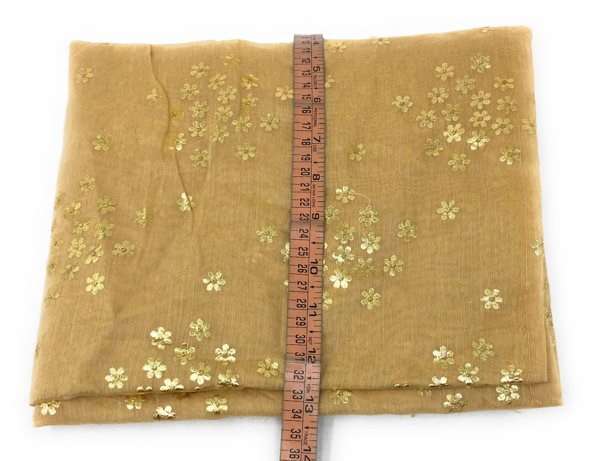 Light Beige Dupatta with Gold Foil Print Work