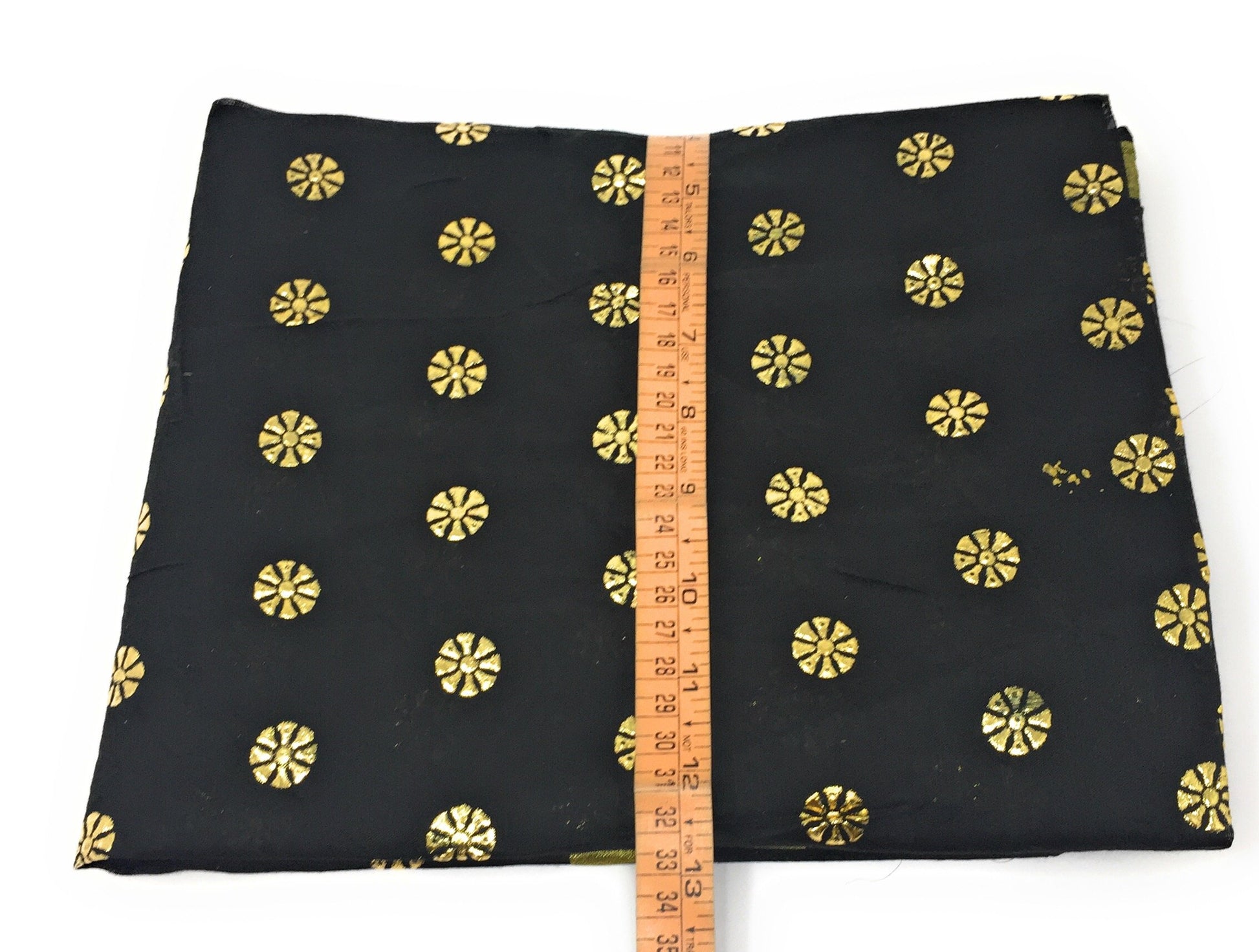 Black Dupatta with Gold Foil Print Work