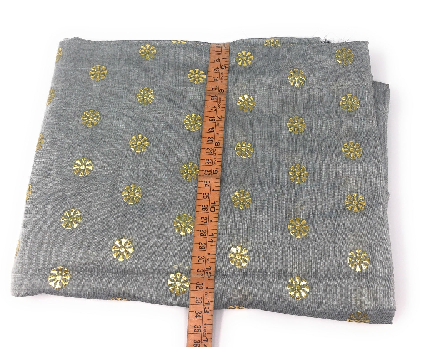 Grey Dupatta with Gold Foil Print Work