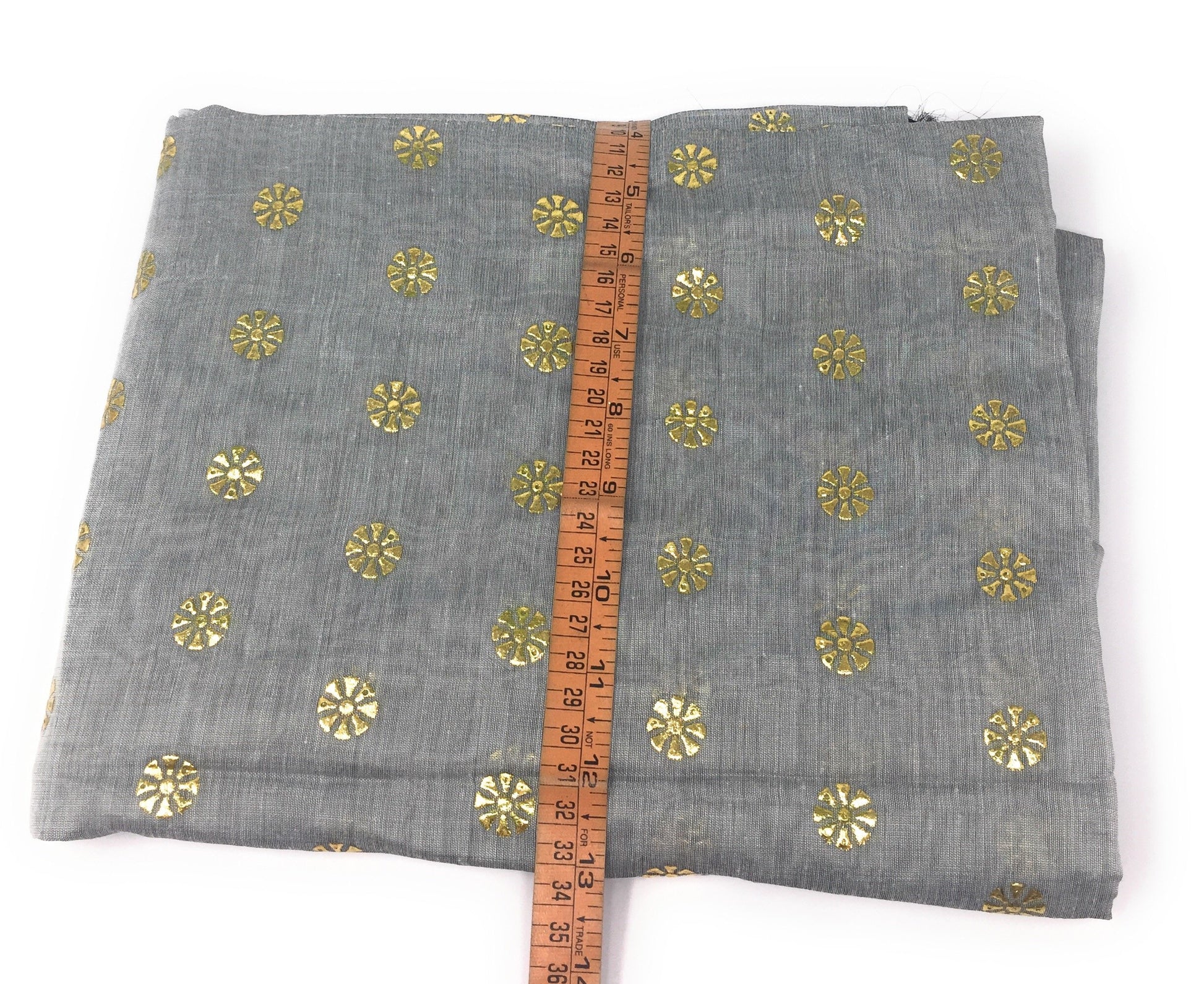 Grey Dupatta with Gold Foil Print Work