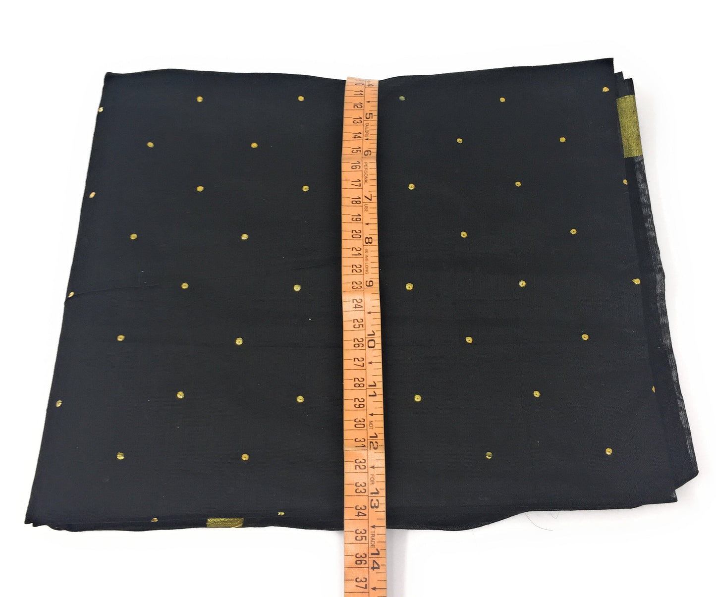 Black Dupatta with Gold Foil Print Work